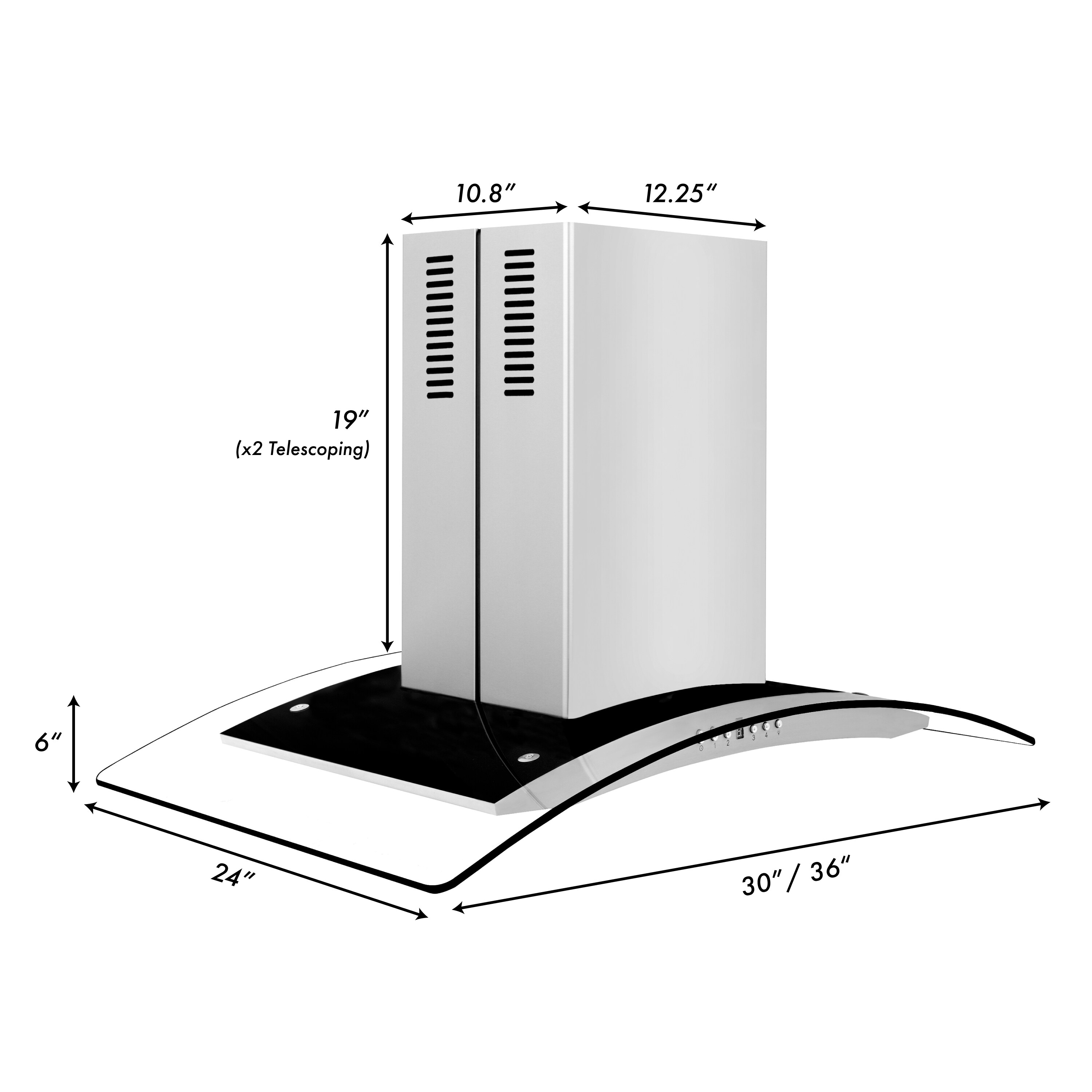 ZLINE KITCHEN & BATH 36-in 400-CFM Convertible Stainless Steel Island ...