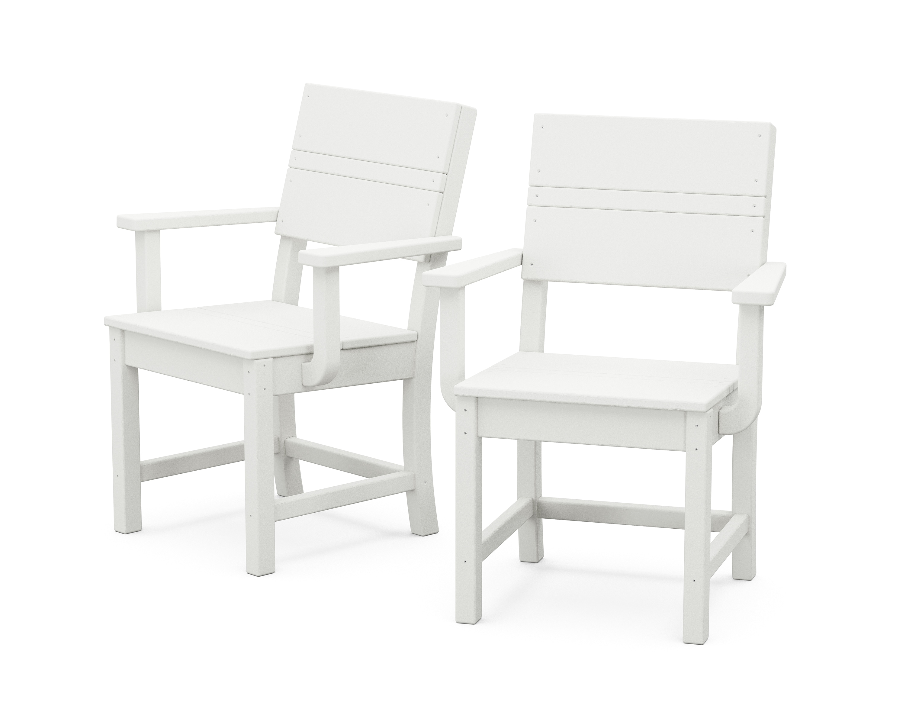 Origin 21 by POLYWOOD PK02-ORD200-WH Irving Set of 2 White HDPE Frame Stationary Dining Chair with Slat Seat