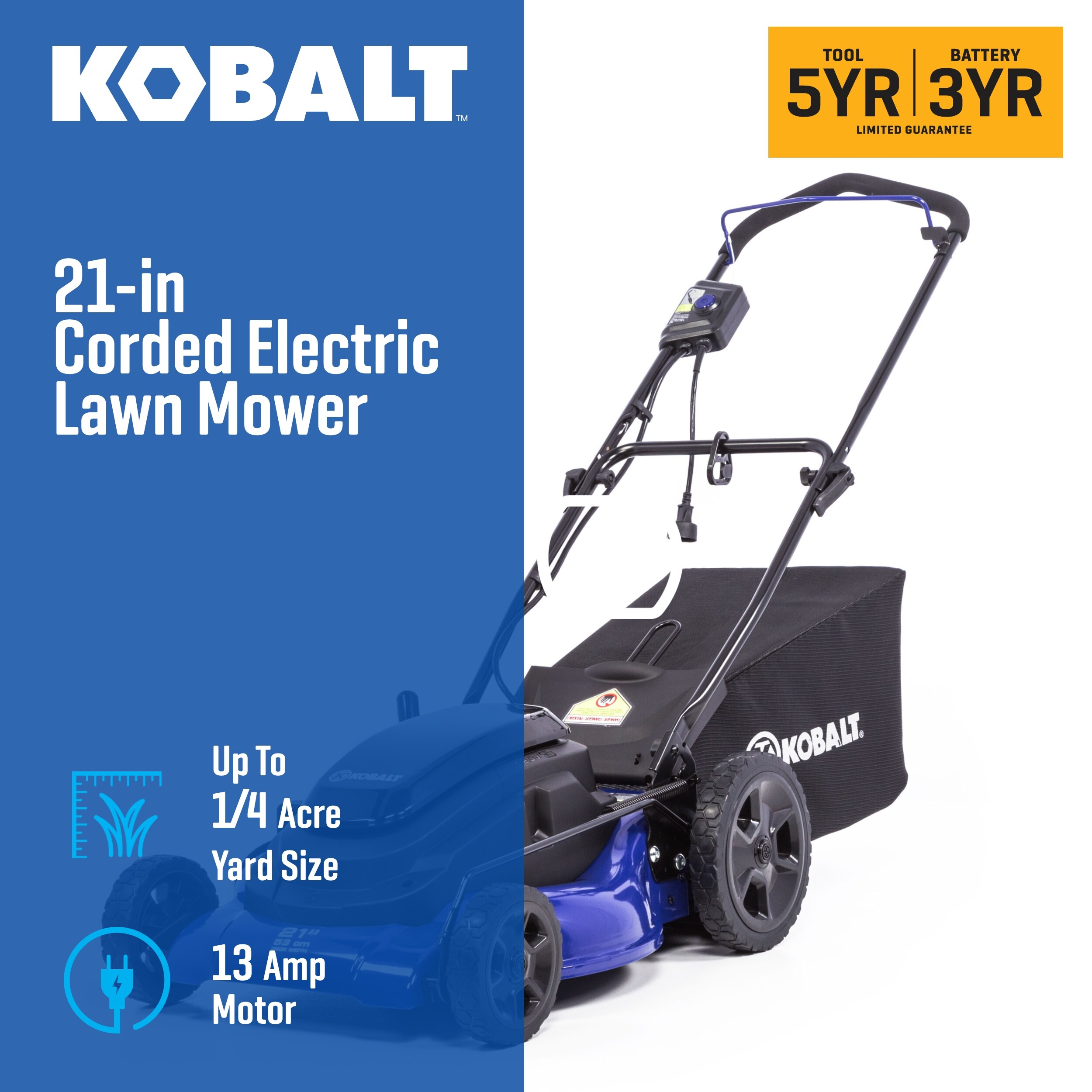 Kobalt 13-Amp 21-in Corded Lawn Mower