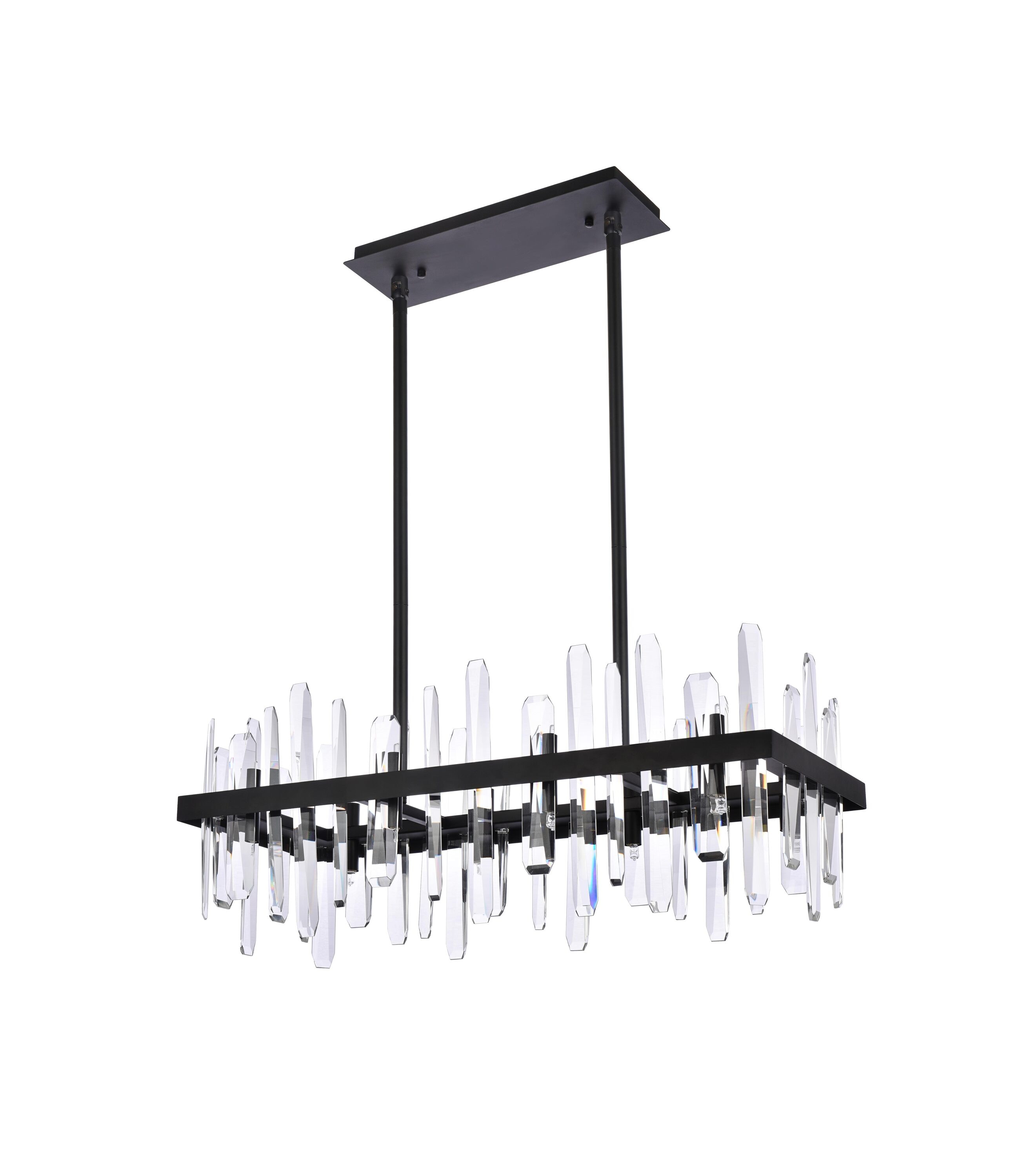 Serena Modern Black Crystal 16-Light Chandelier with Dimmable Feature