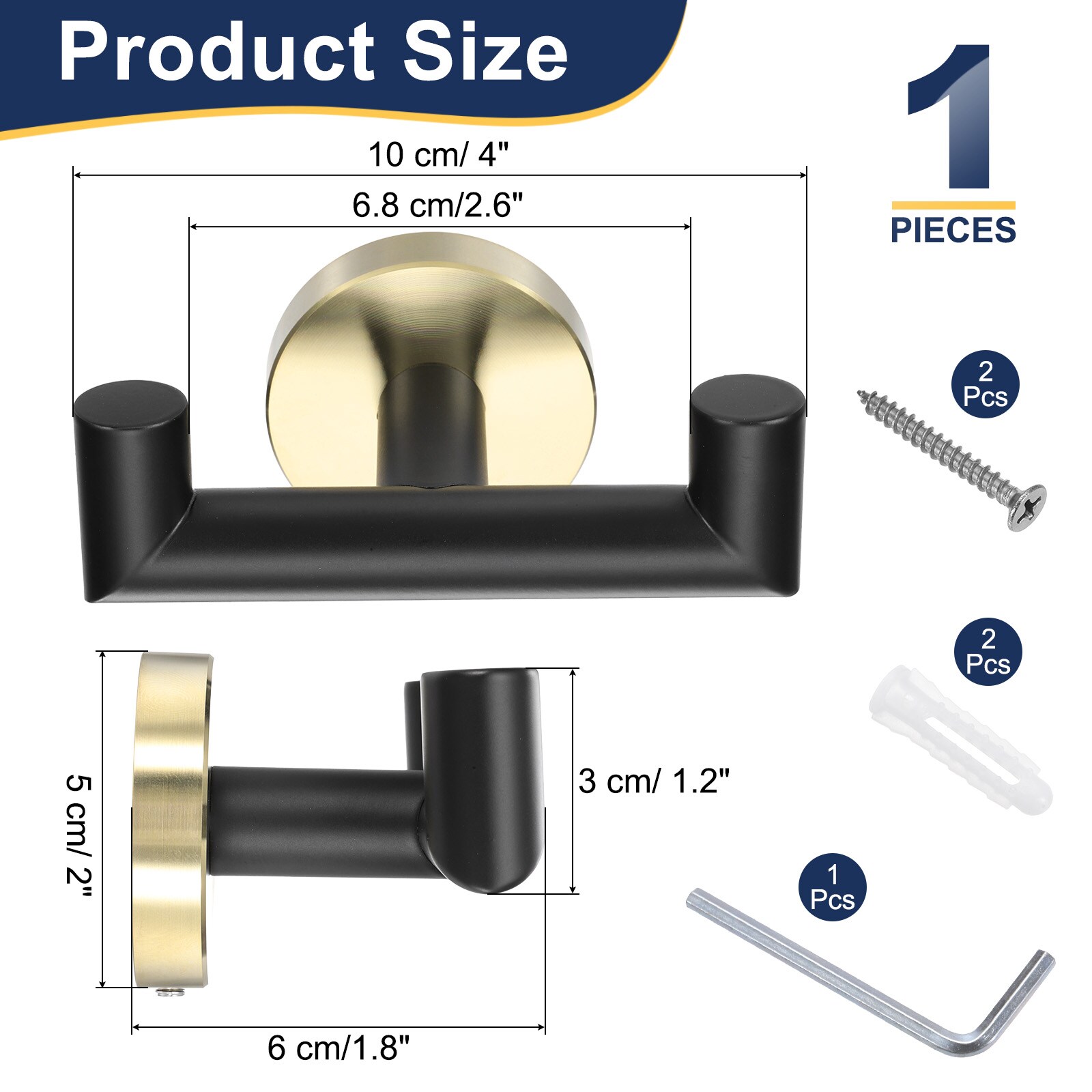 Unique Bargains S25093001UX3530 Robe-Hooks - View #2