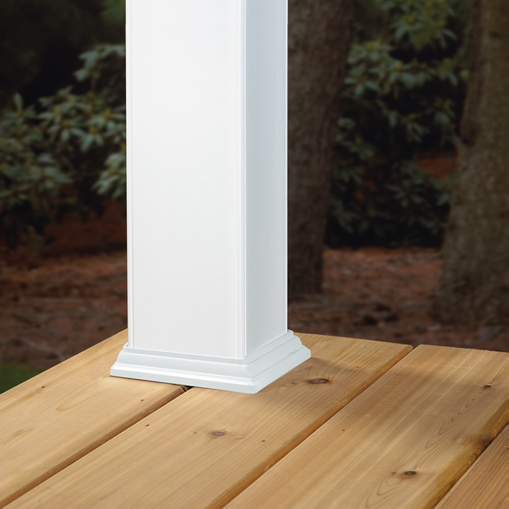 Deckorators 4-in x 4-in White Composite Deck Post Sleeve in the Deck ...