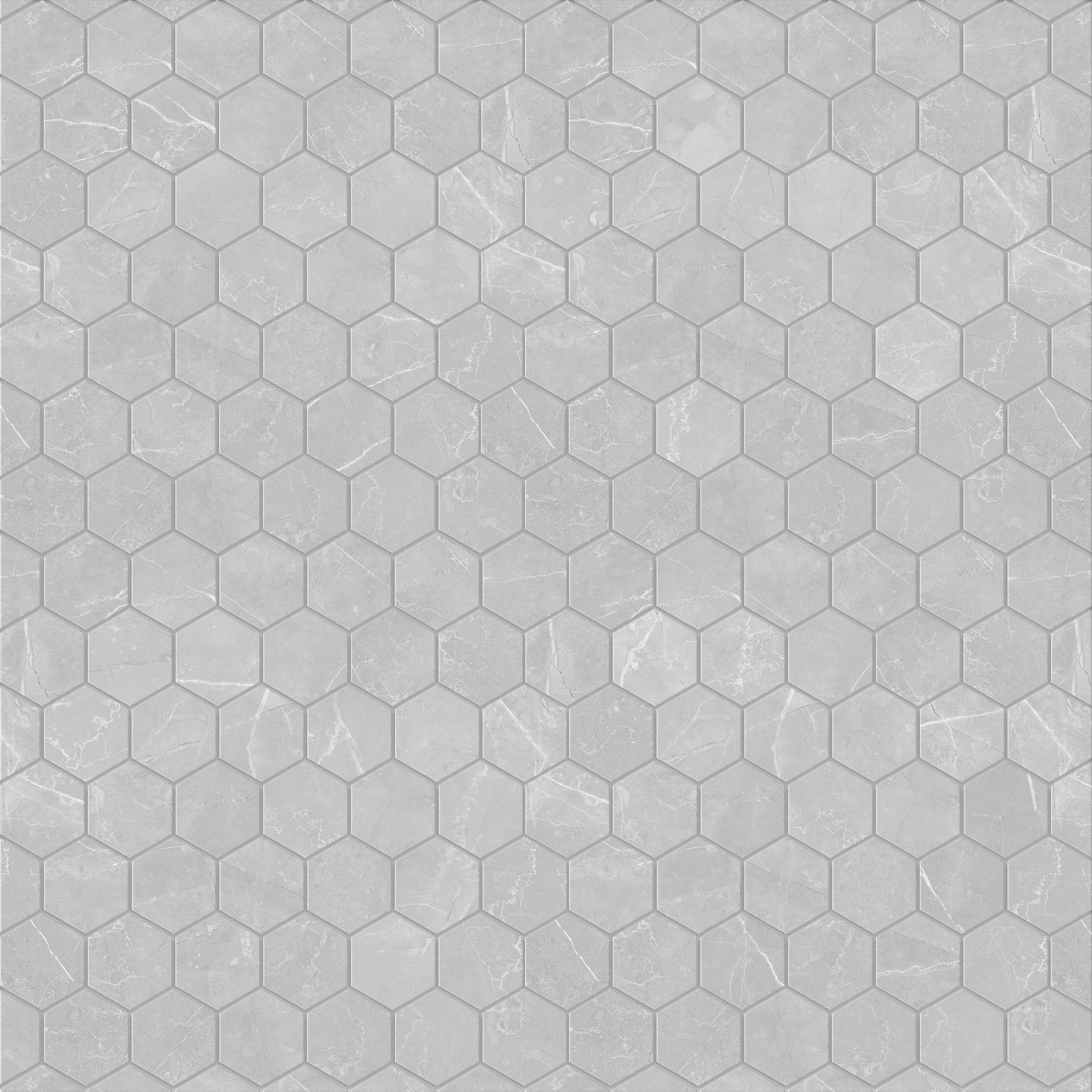 Satori Palisade Grigio Polished Hexagon 12-in x 12-in Polished Porcelain Hexagon Marble Look Tile (9.7-sq. ft/ Carton)