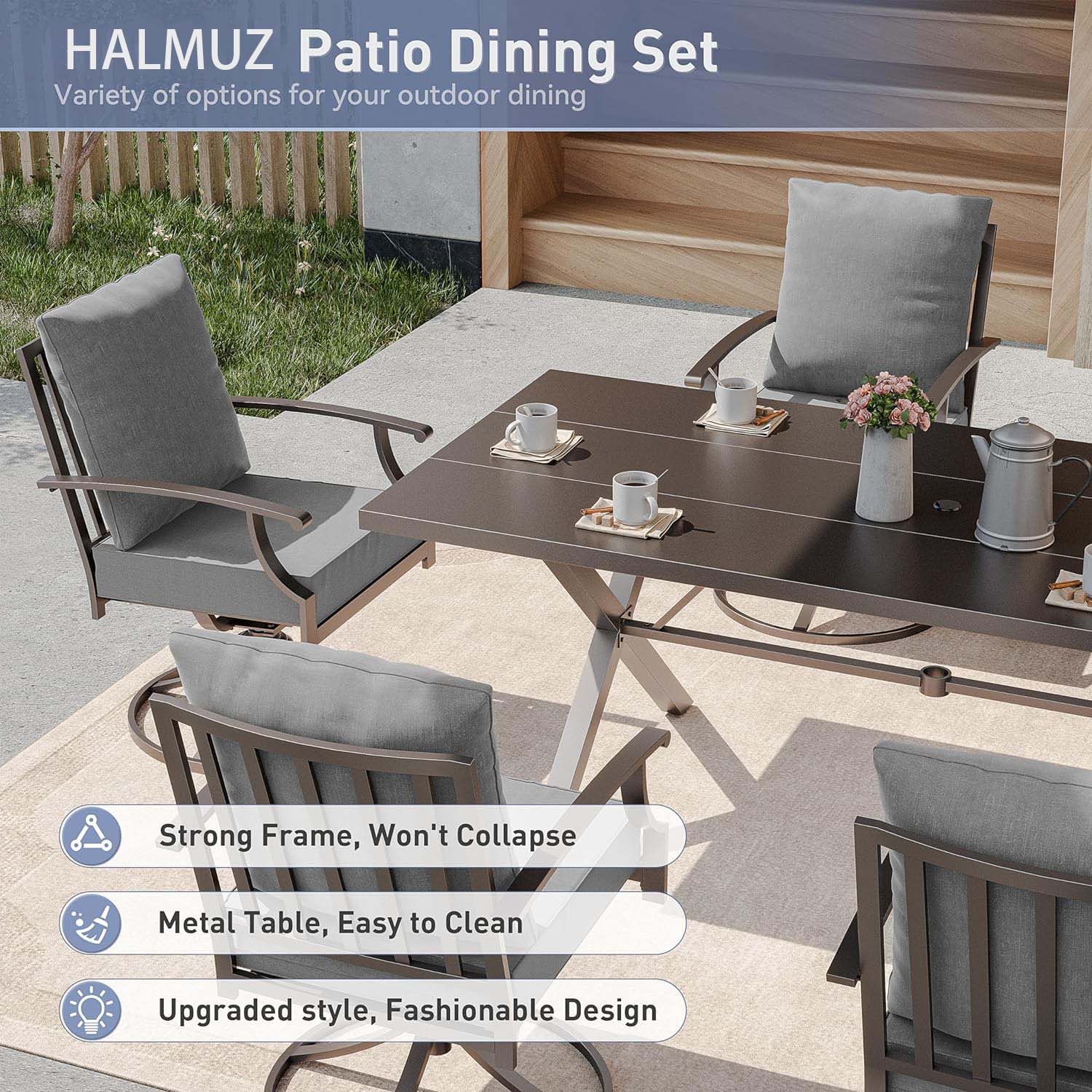 ALAULM LS-6&2DM-GREY Patio-Dining-Sets - View #6