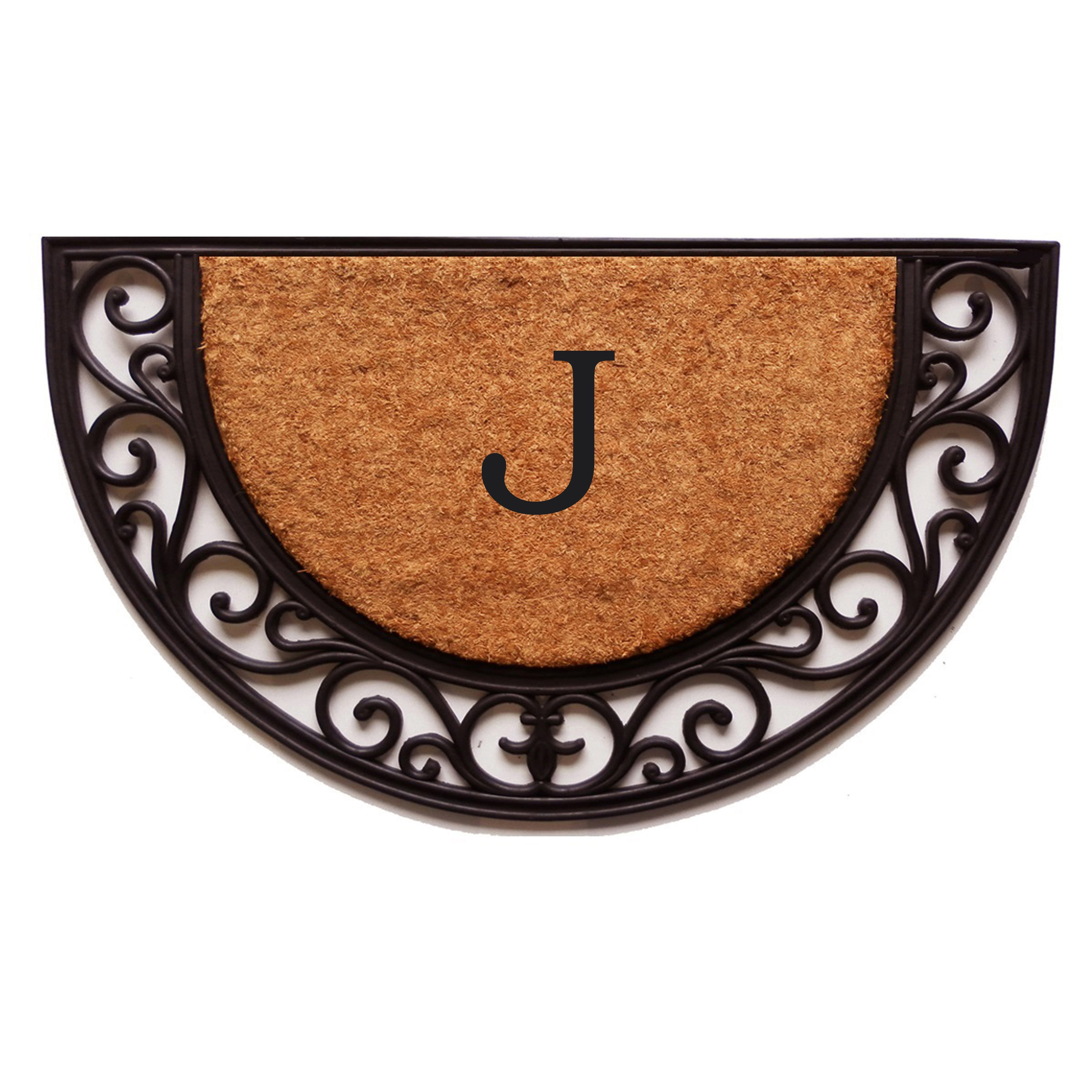 Callowaymills 100141830J Natural/Black Coir/Rubber Non-Slip Grip Indoor or outdoor Decorative Door Mat