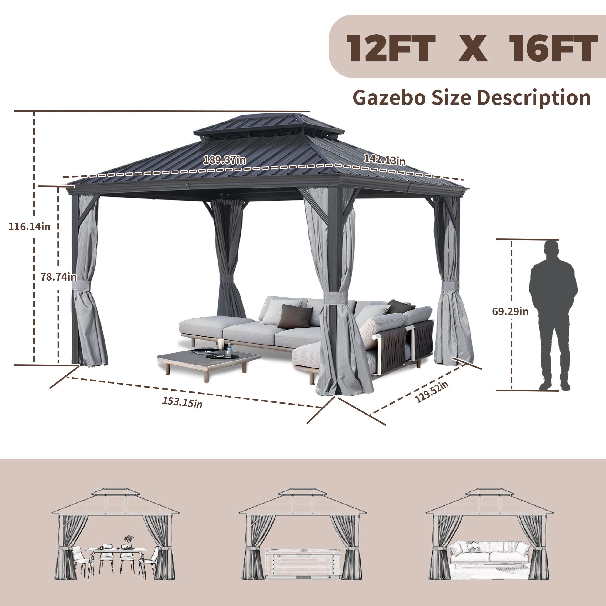 Xspracer ML-GA86S0011 Wood-Resin-Gazebos - View #2