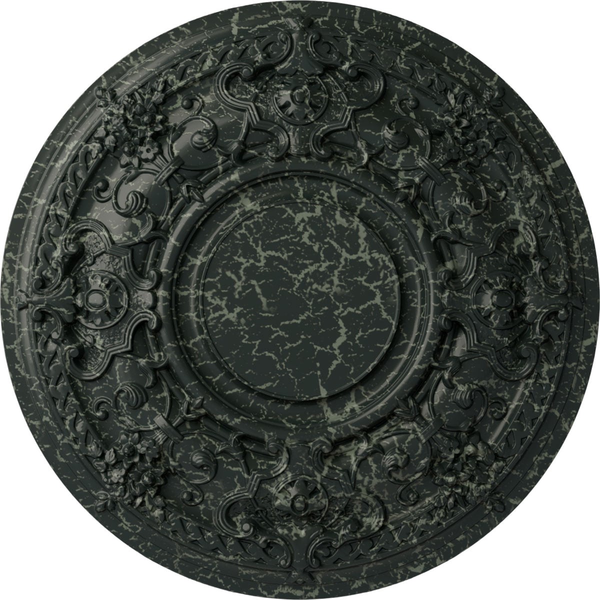 Ekena Millwork CM32JAPTC Jackson 32.75-in W x 32.75-in L Painted Turtle Crackle Polyurethane Whole Ceiling Medallion