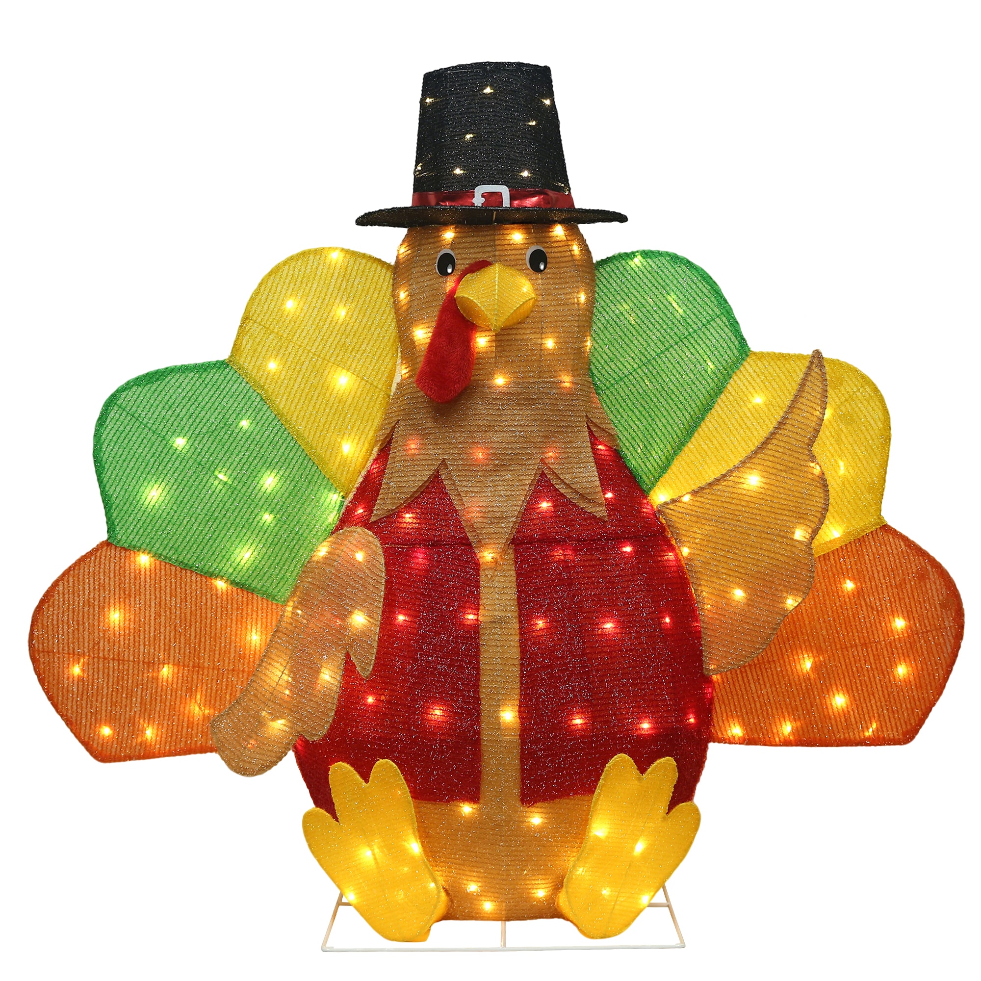 Starfree HOXSOD0110-HI 4.01-ft Lighted Turkey Yard decoration Yard sign