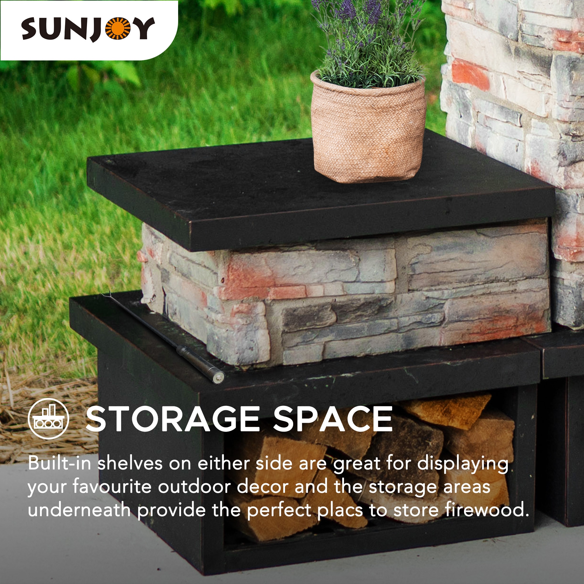Sunjoy 168820 Outdoor-Wood-Burning-Fireplaces - View #7