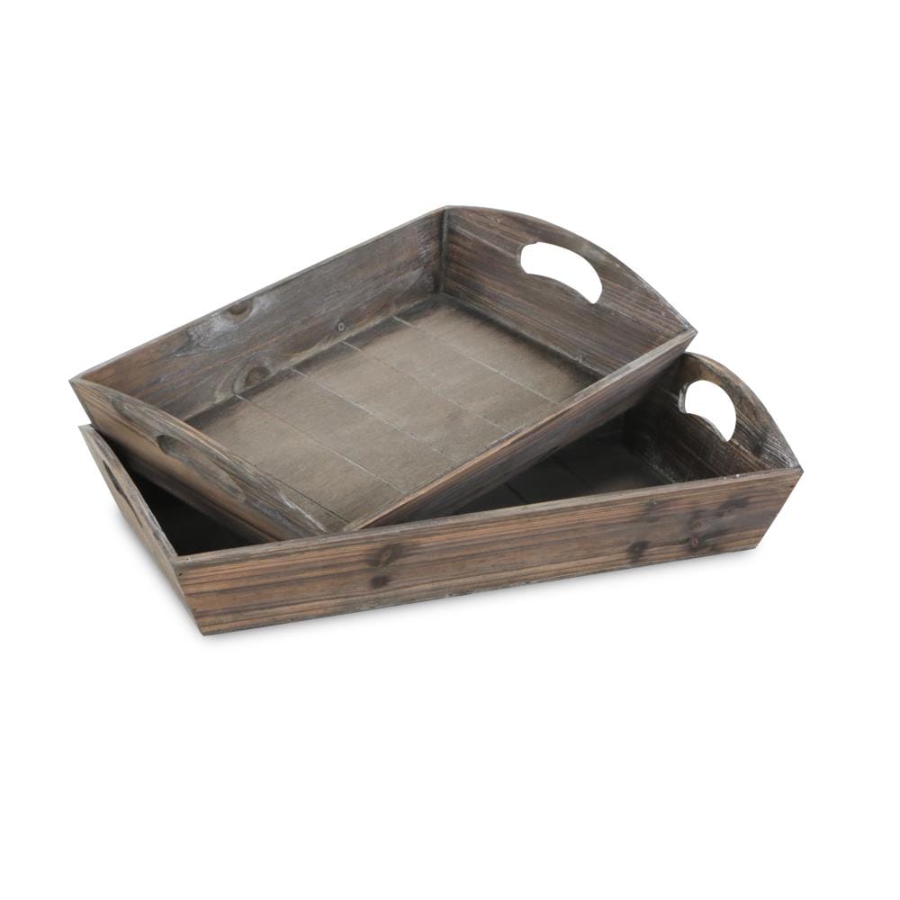 Cheung's FP-3231-2 Trays and Caddies 13.75-in x 21.5-in Brown Rectangle Serving Tray