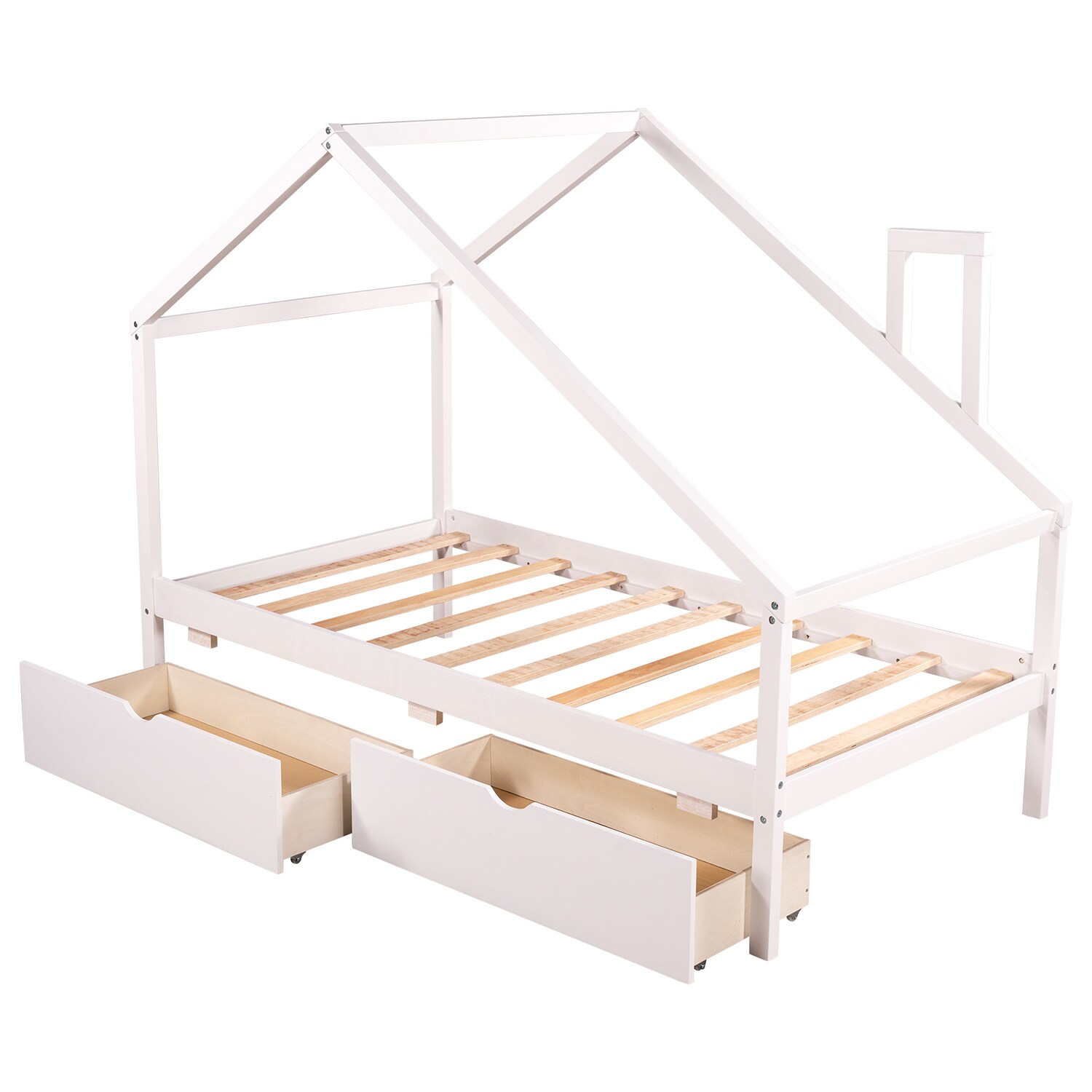 Mondawe White Twin Wood Daybed with Storage at Lowes.com