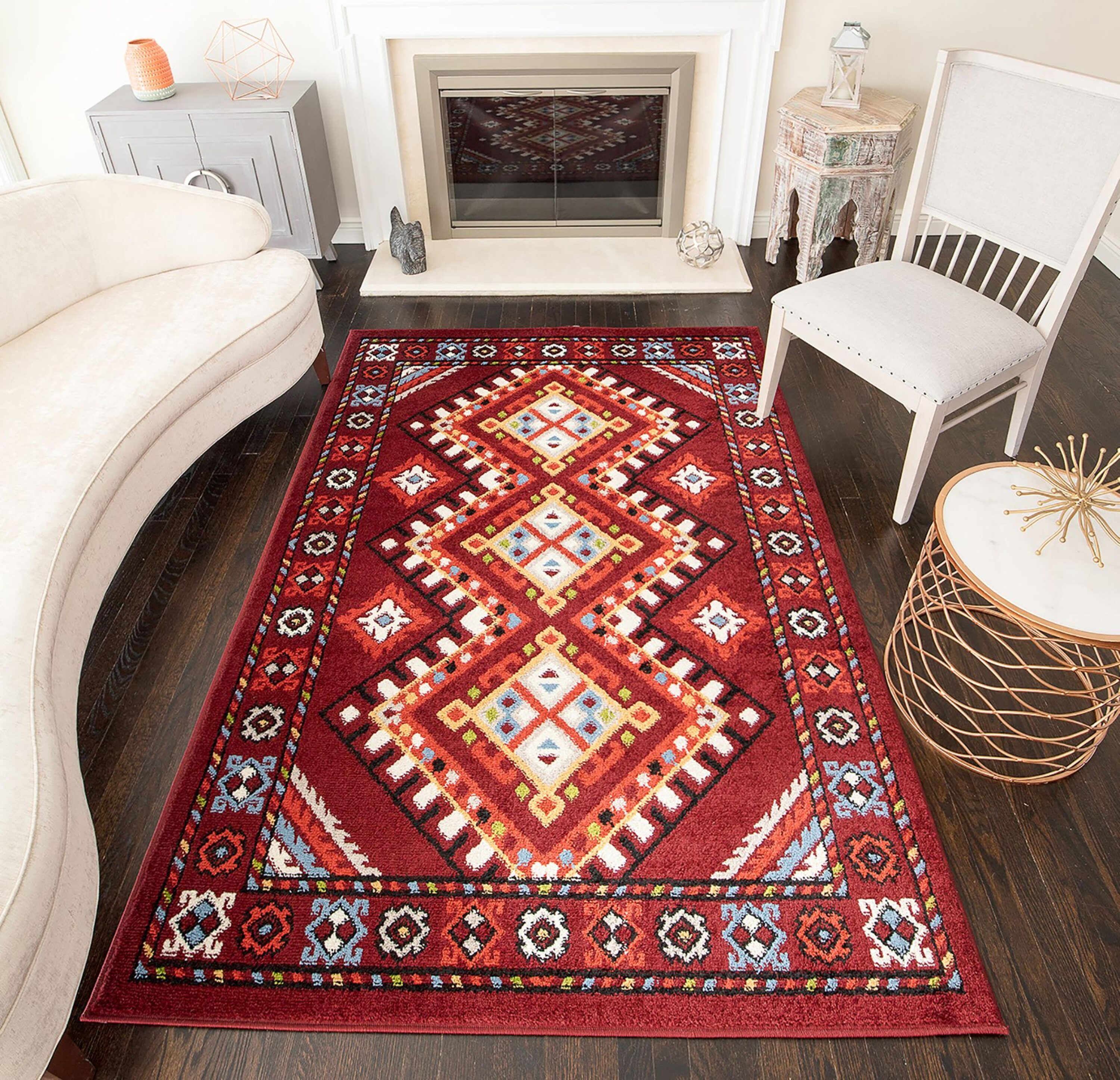 Geometric Red Moroccan 6x8 Hand-knotted Oriental Area Rug Indoor/ Outdoor  Carpet