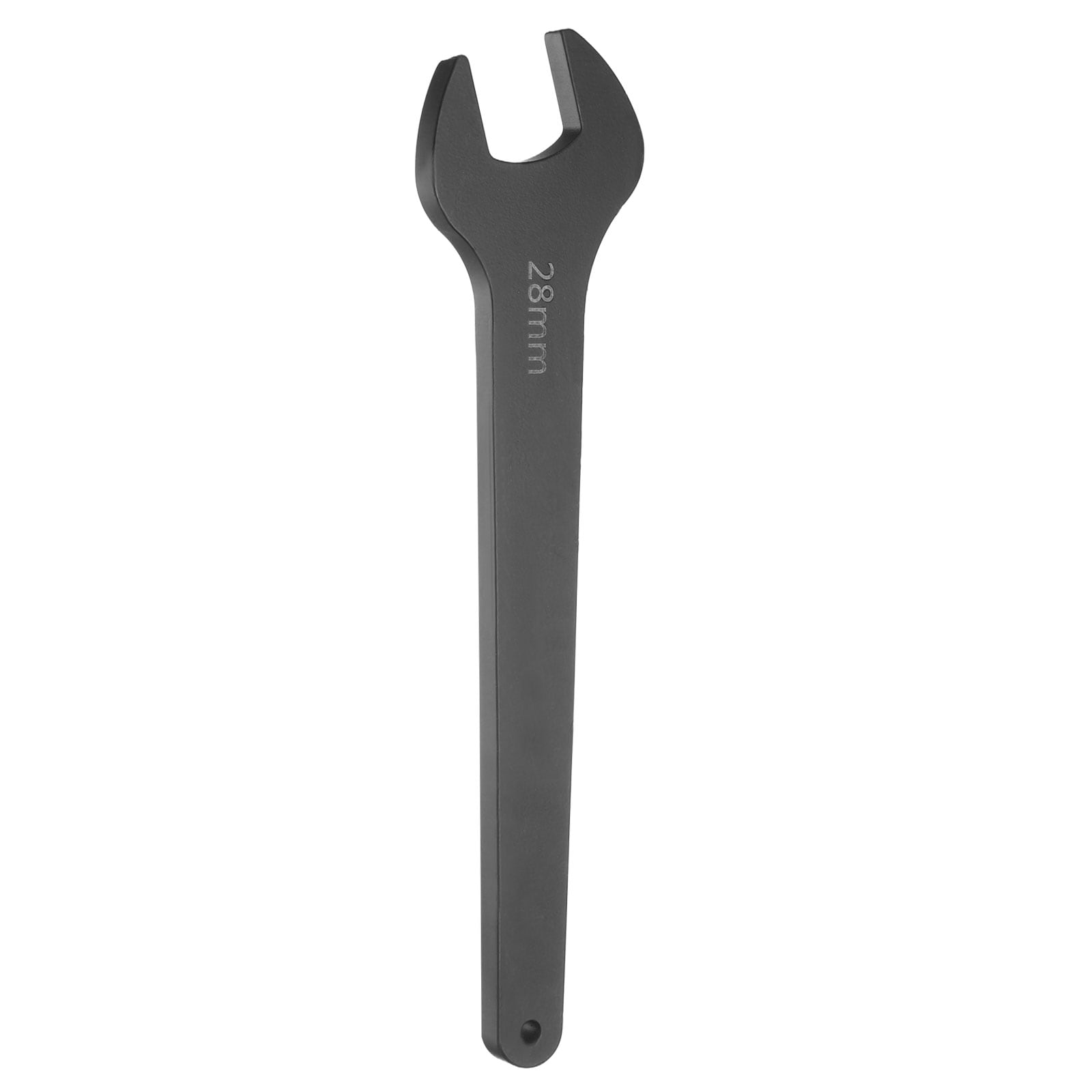 Harfington Single Open End Wrench 28mm Metric 15 Degree Offset Angle U-Shaped Open Ended Spanner Small Flat Head Blackening Wrench with Straight Shank for Automotive Repair Furniture Assembly