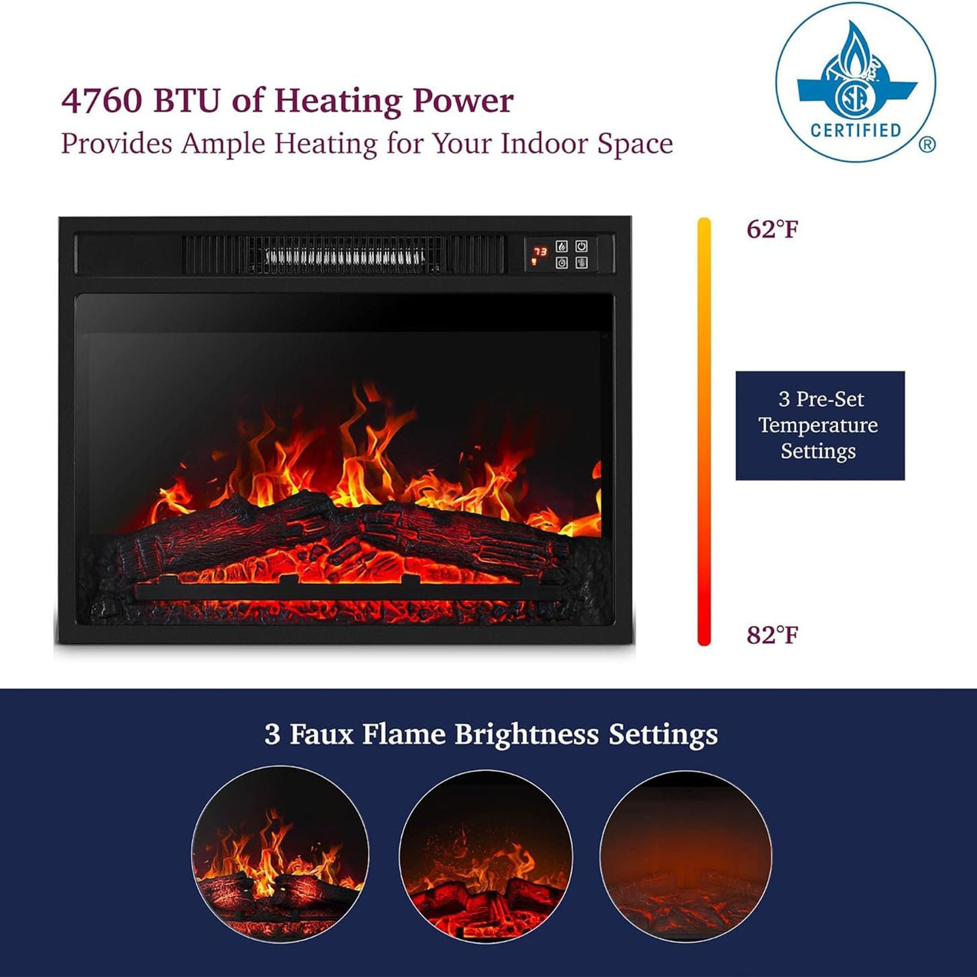 Bybafun YD4200004 Electric-Fireplace-Fireboxes - View #6