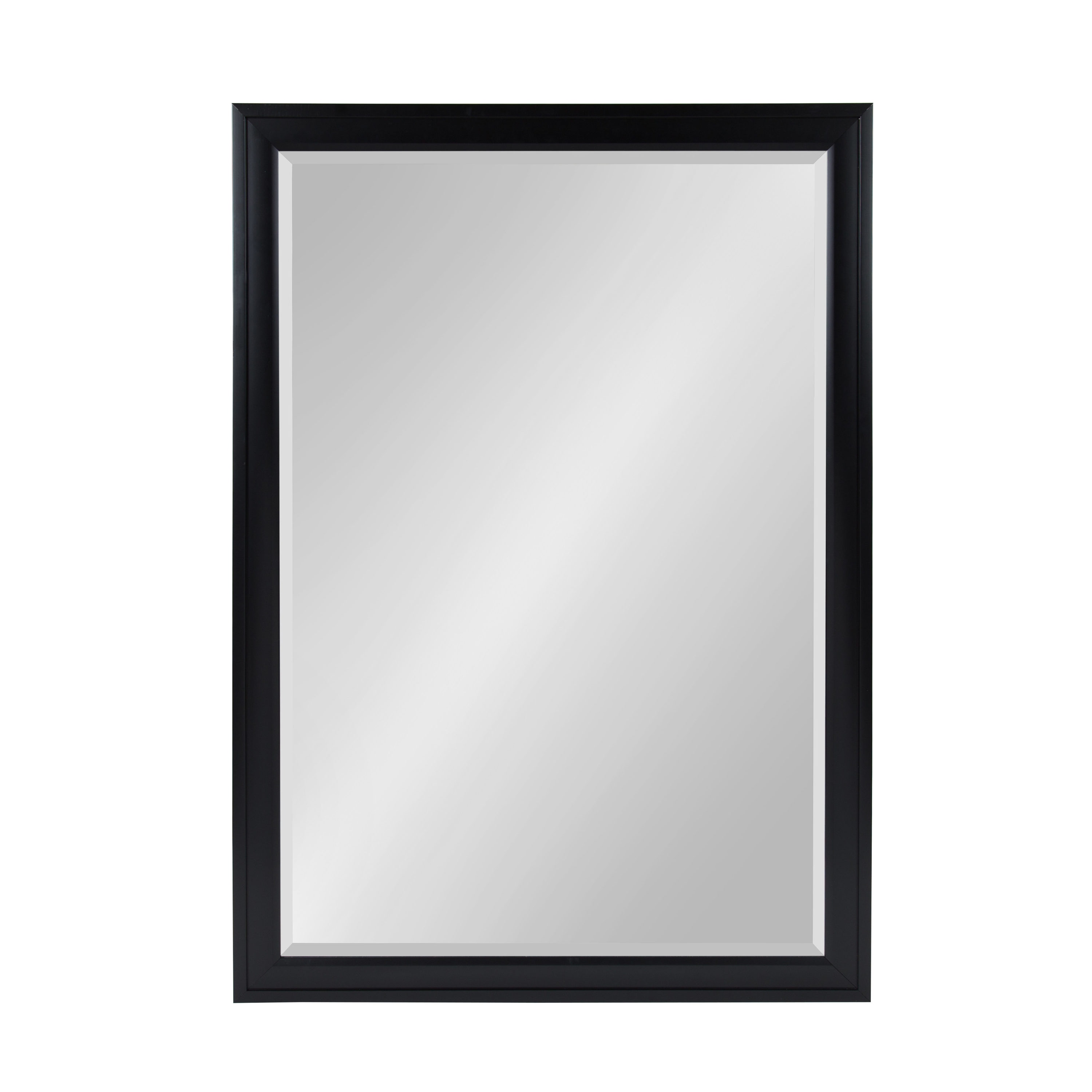 DesignOvation 212956 Bosc 27.5-Inches W x 39.5-Inches H Rectangle Black Beveled Wall Mirror