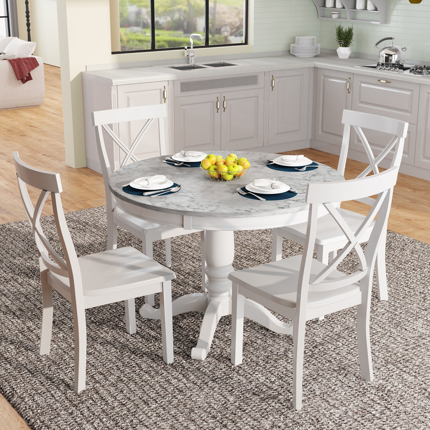 Dining room sets faux marble online top