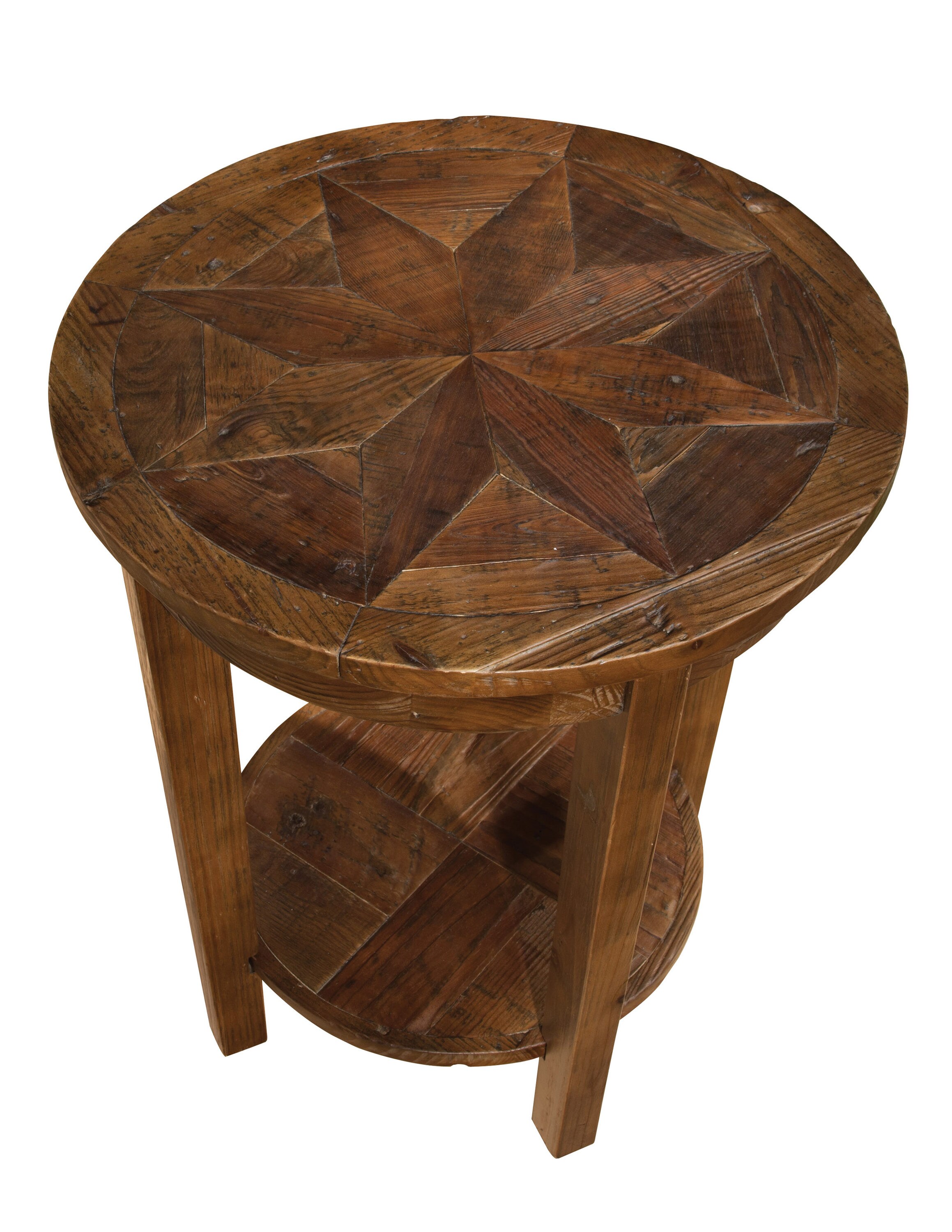 Alaterre Furniture Revive Brown Wood Round End Table in the End Tables ...