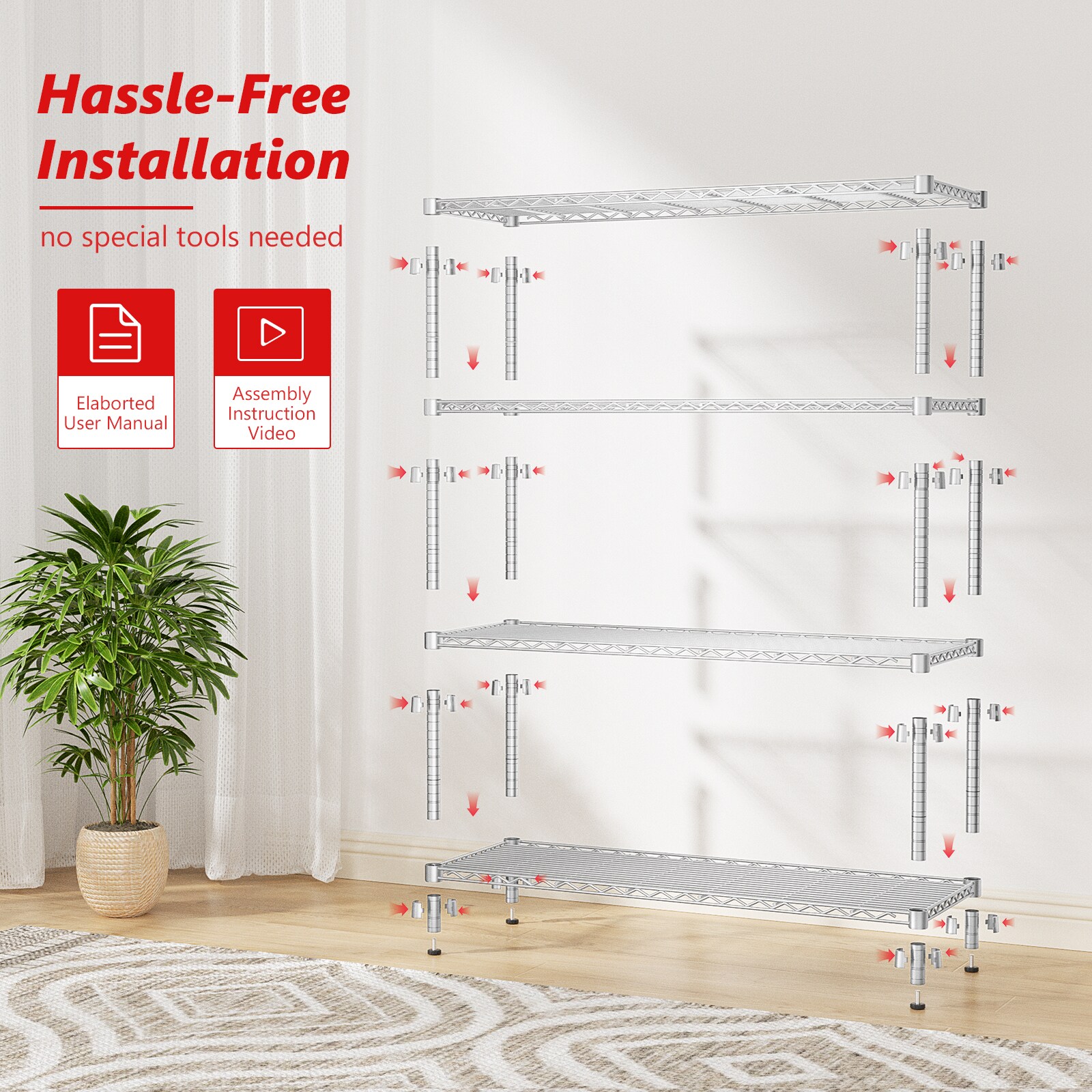 LOVMOR CHROME-36HAGW4C-PLR Free-Standing-Shelving - View #7