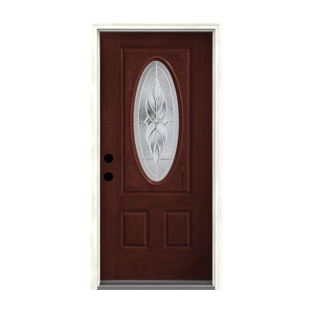 Oval wooden front door