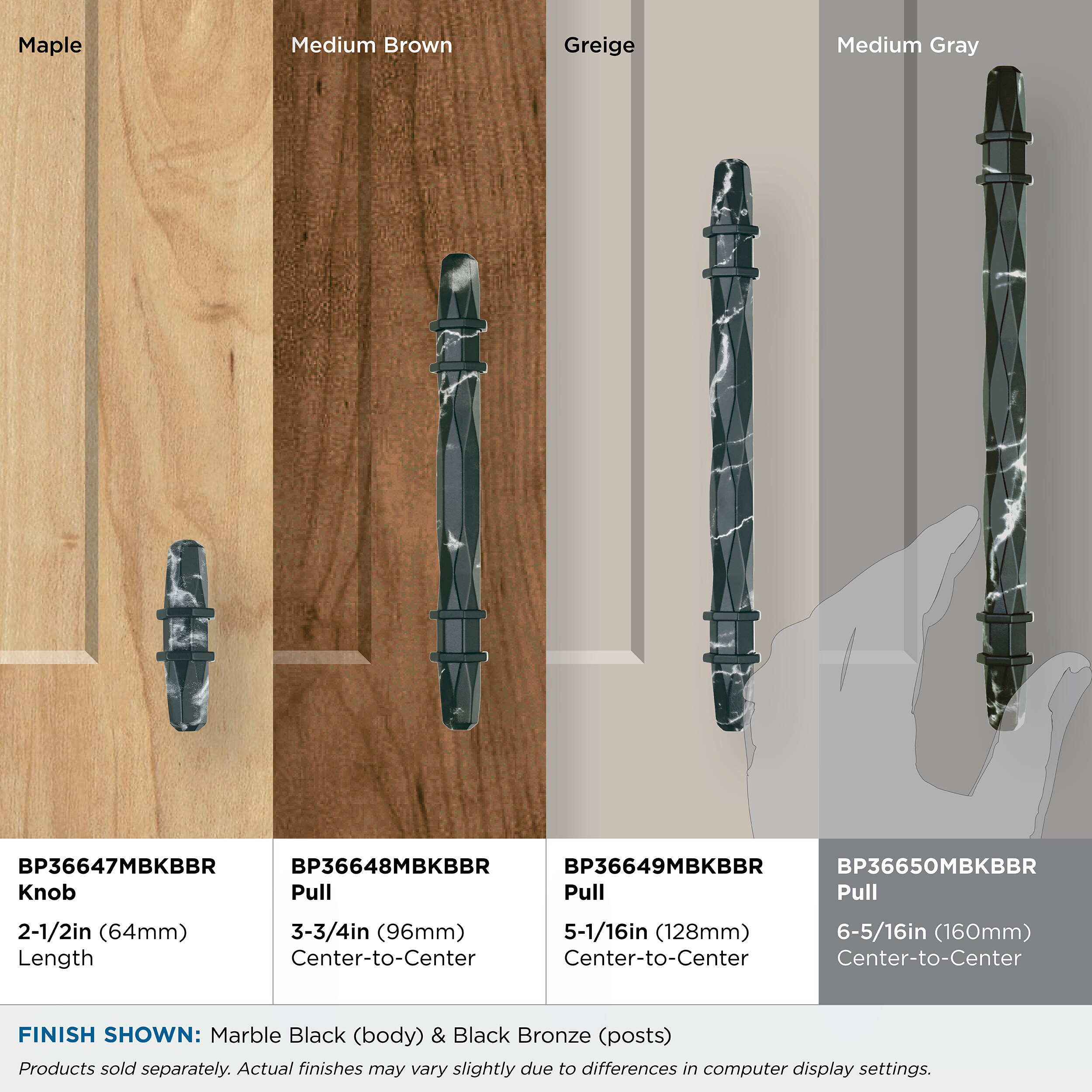 Amerock BP36650MBKBBR Cabinet-Pulls - View #9