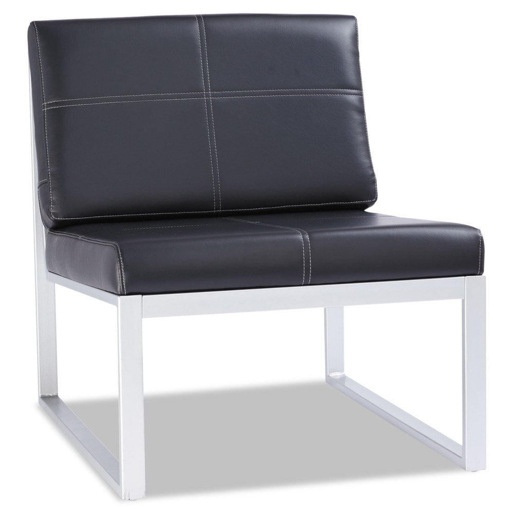 Alera ALERL8319CS Ispara Series Armless Chair - 26.57 in x 30.71 in x 31.1 in - Black and Silver