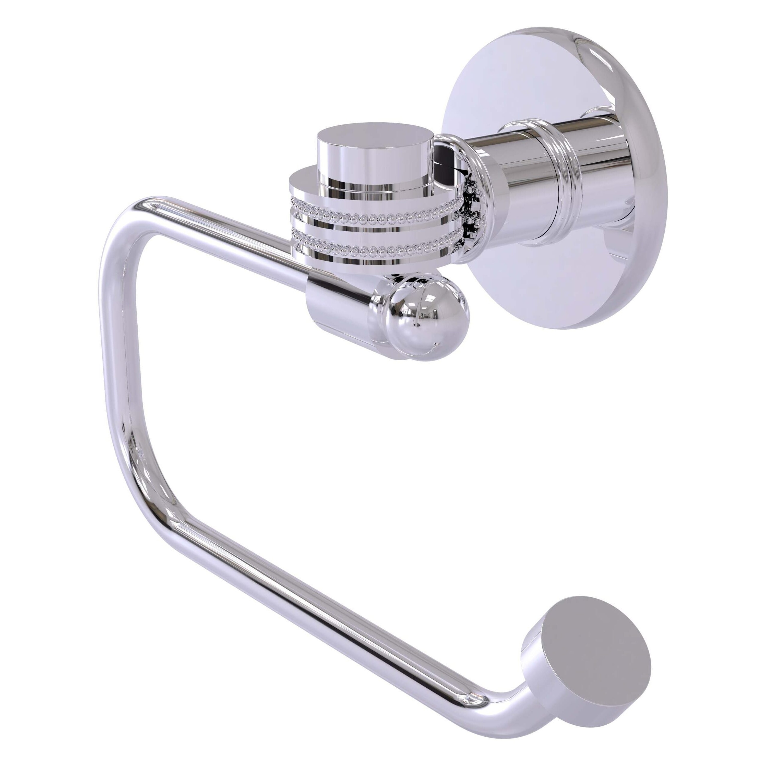 Allied Brass 2024ED-PC Continental Polished Chrome Wall mount Single post Toilet Paper Holder 1 -Rolls with Storage