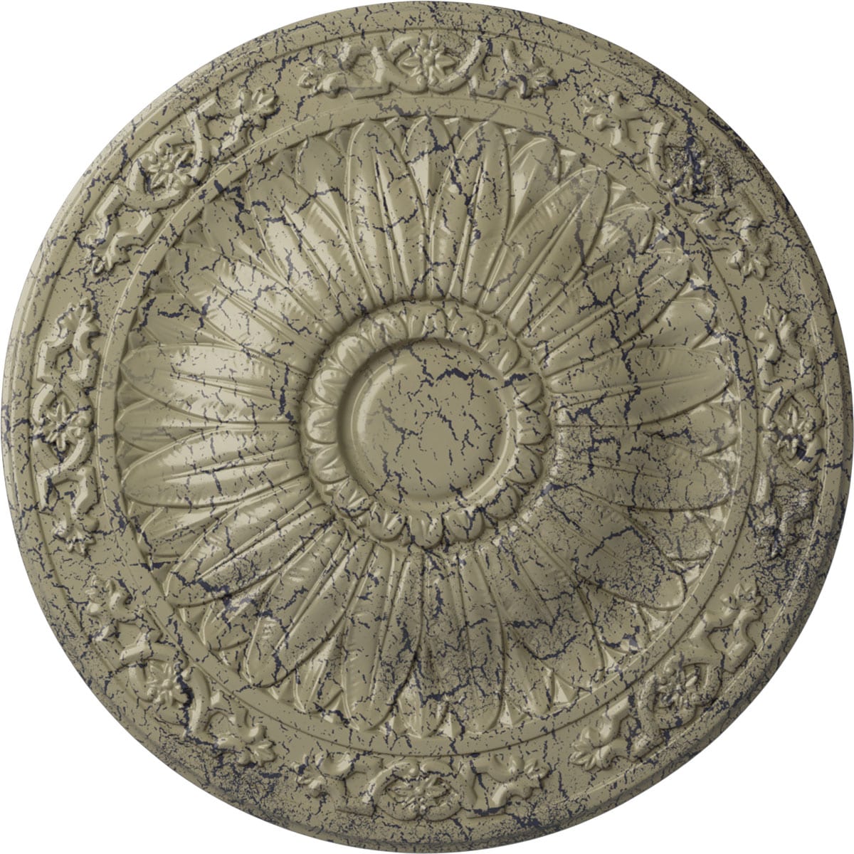 Ekena Millwork CM20LUCSC Lunel 20.25-in W x 20.25-in L Painted Castle Stone Crackle Polyurethane Whole Ceiling Medallion