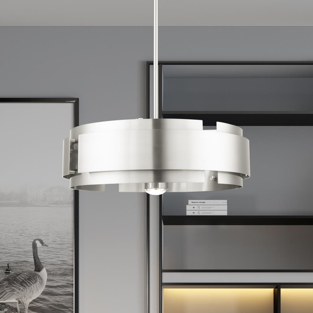 Brushed Nickel Drum 5-Light Pendant with Medium Base