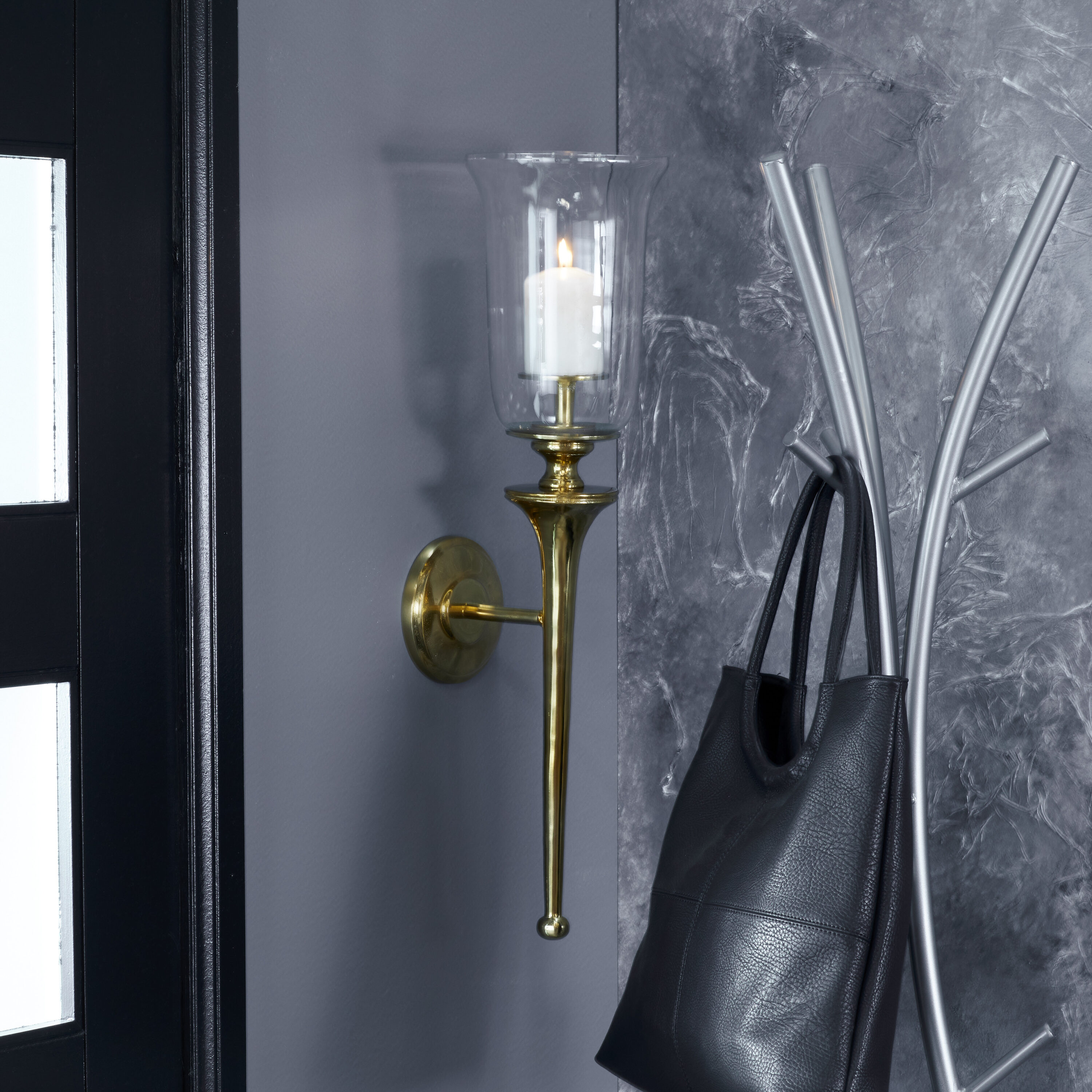 Grayson Lane 42289 1 Candle Aluminum Sconce Candle Holder