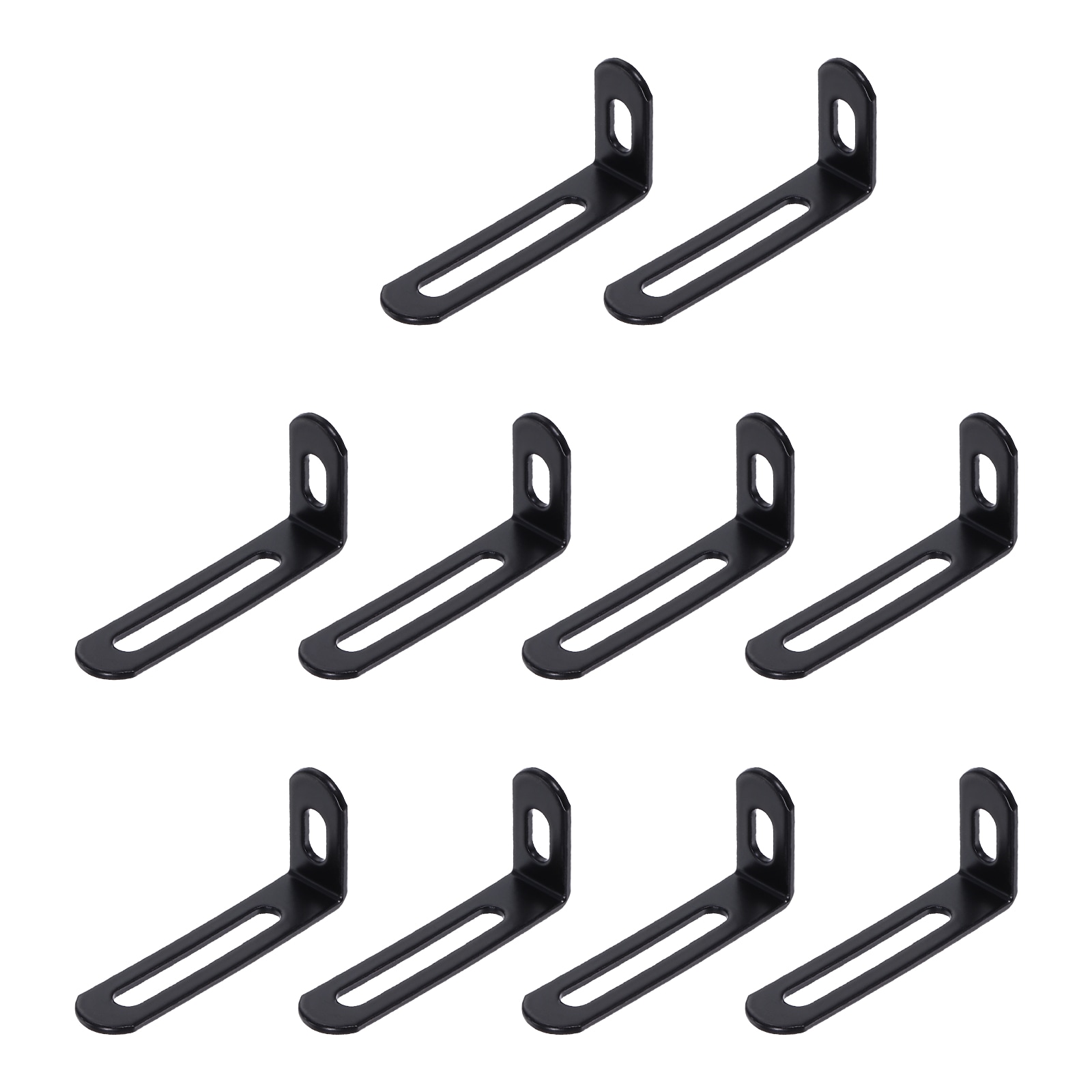 Unique Bargains - 20pcs Adjustable L-Shape Corner Brace 0.9 Inch x 2 Inch x 0.5 Inch Metal Slotte...