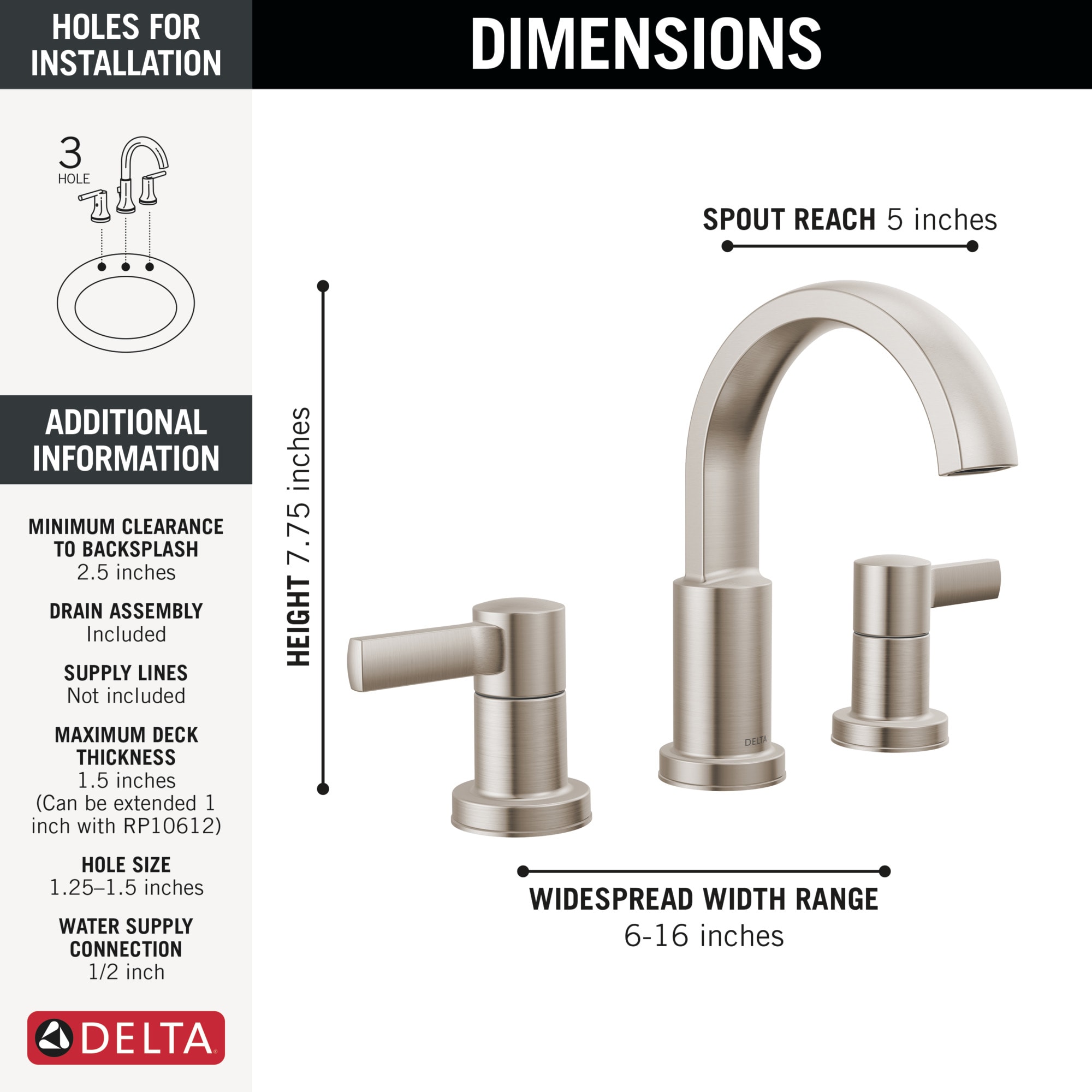 Delta 35855LF-SP Lavatory-Faucets - View #3
