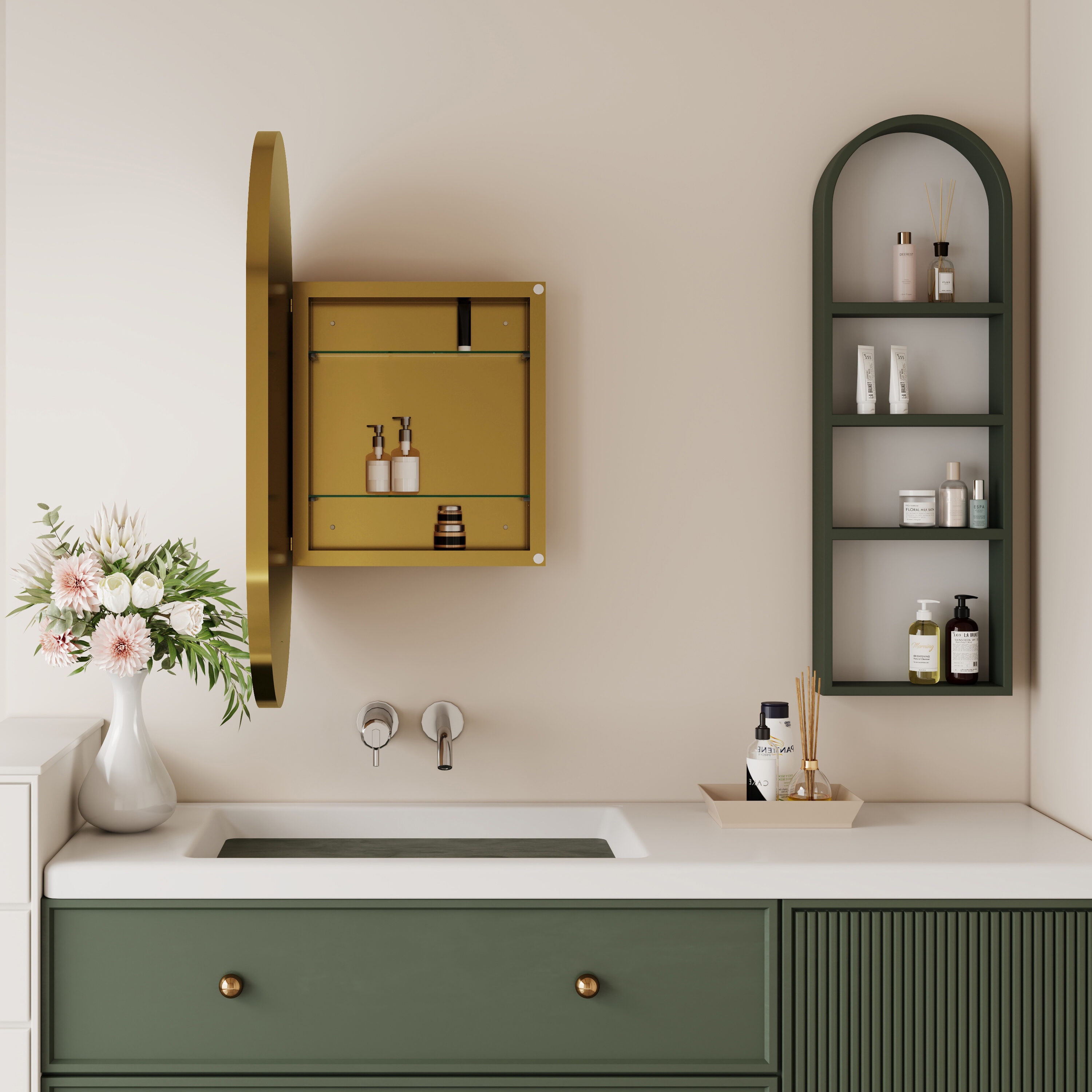 WELLFOR EX-2MC2026RBK Bathroom-Medicine-Cabinets - View #3