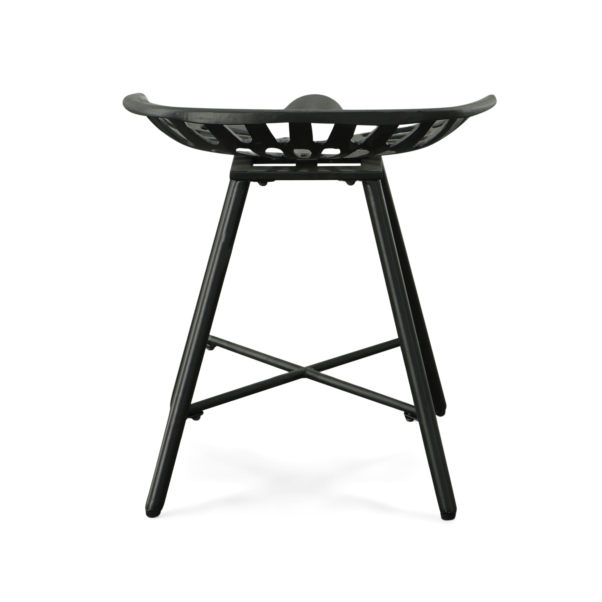 Jace Black Cast Iron Tractor Seat Fireside Bench