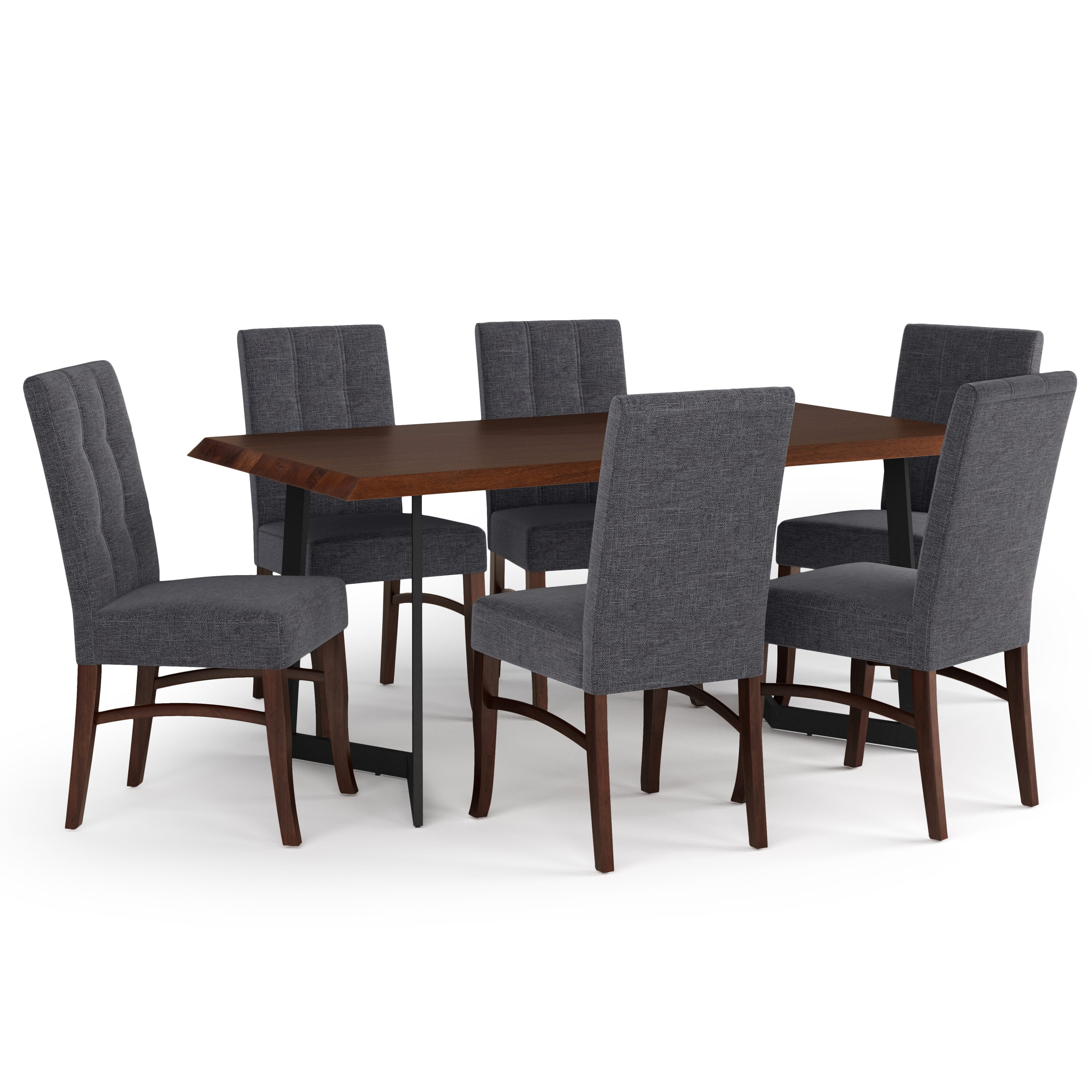 Simpli Home AXCDS7EZW-SGL Ezra Grey Contemporary/Modern Dining Room Set with Rectangular Table (Seats 6)