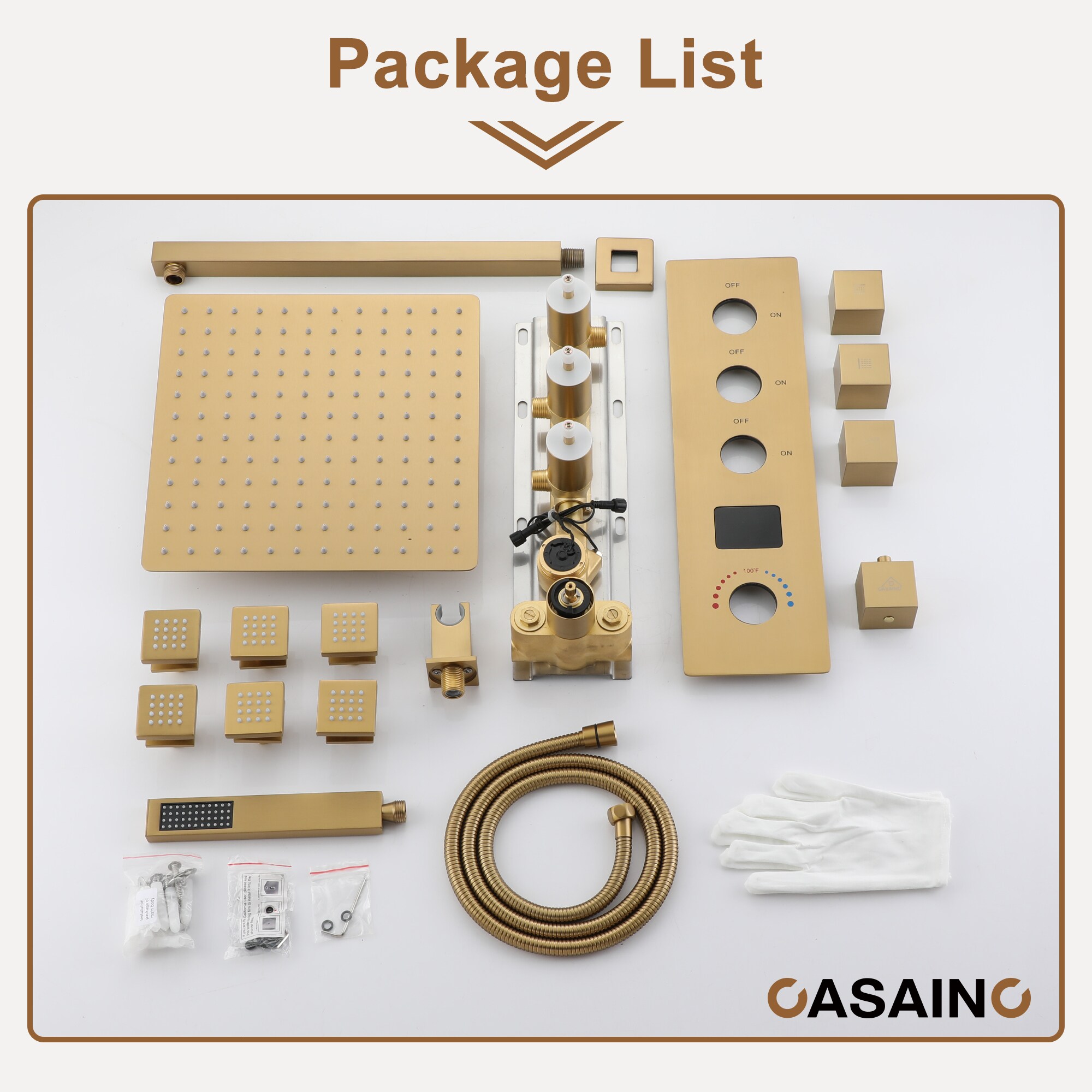 CASAINC KCHS0017-12BG Showerhead-Bar-Panels - View #7