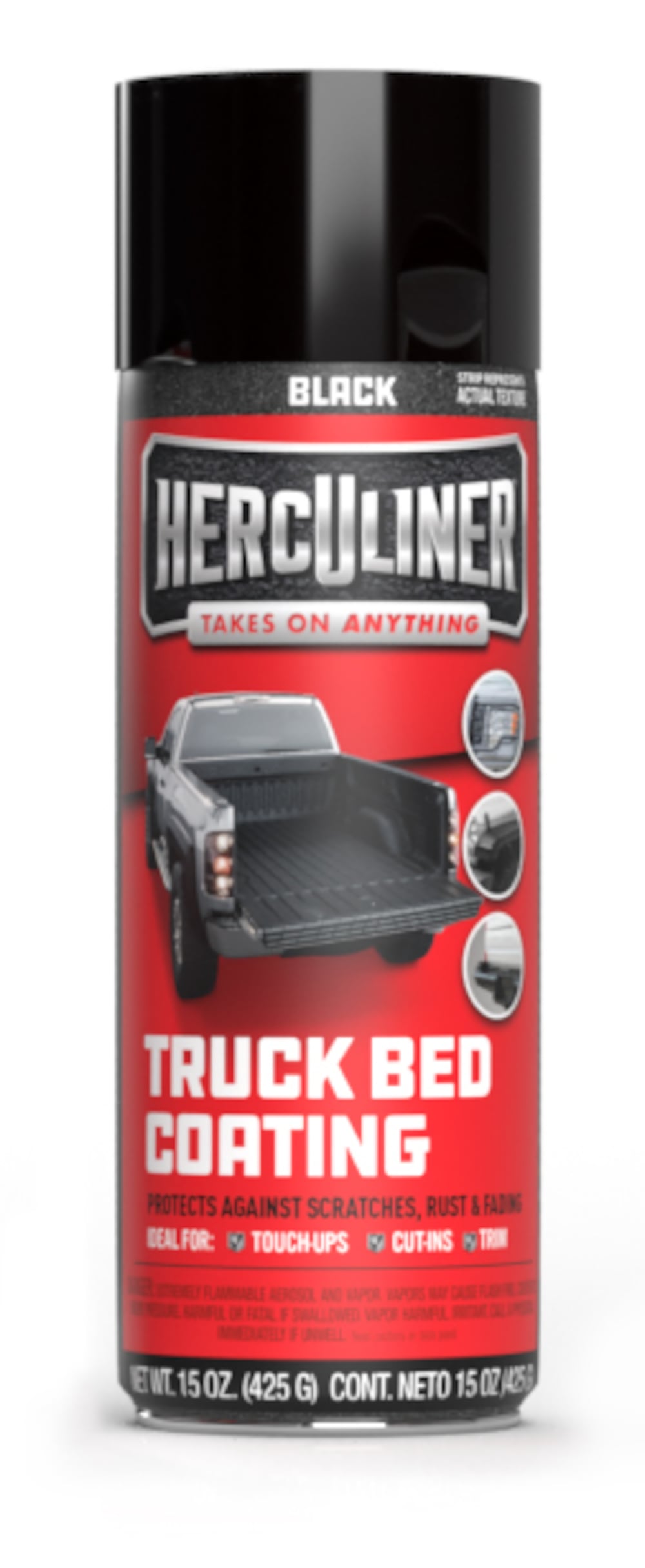 Herculiner Black Truck Bed Liner Spray, 15 oz.