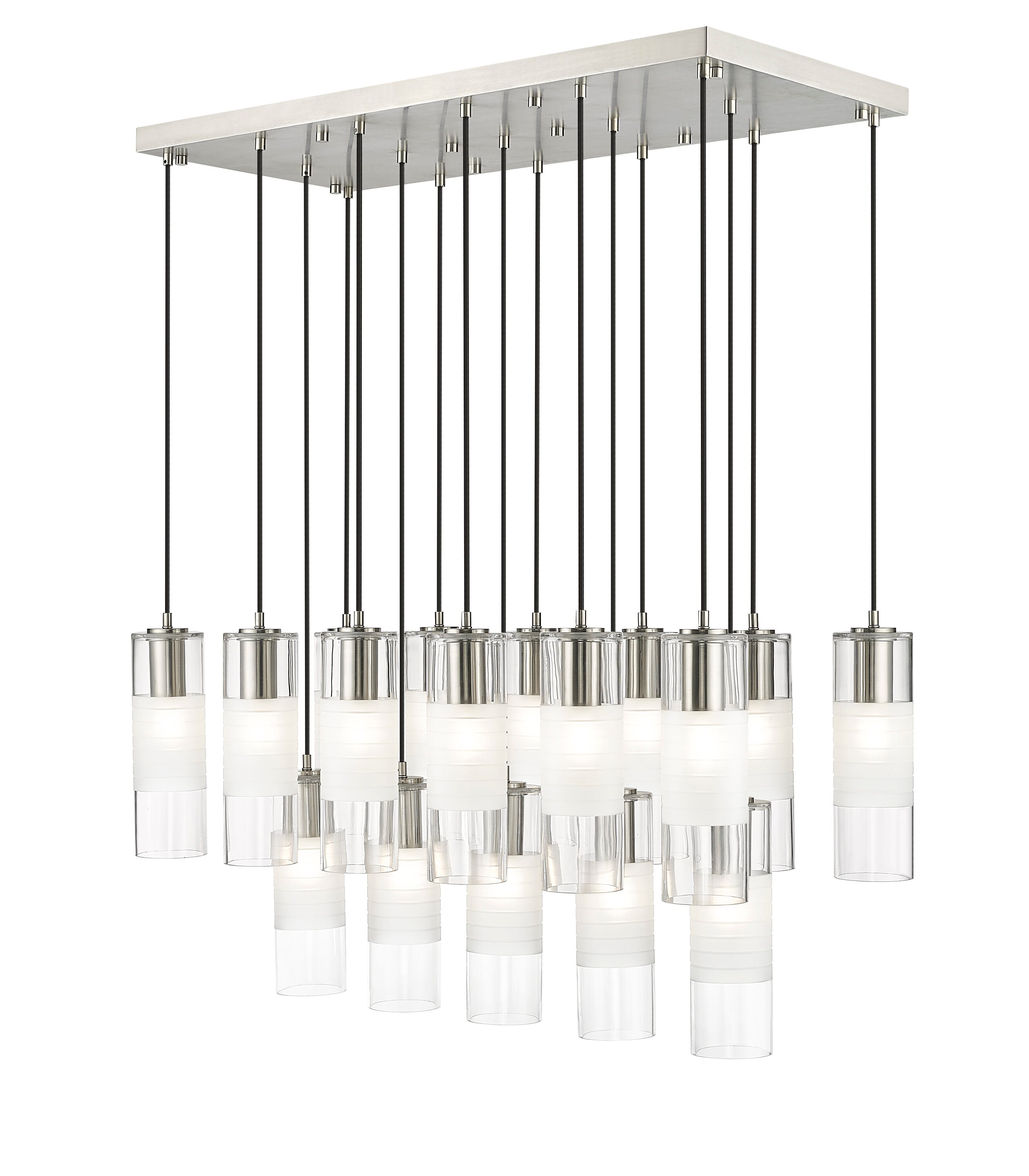 Z-Lite 824P-17L-BN Alton 17 -Light Brushed Nickel Transitional For Use in Bedrooms, Dining Rooms, Foyers, Kitchens, Living Rooms Chandelier