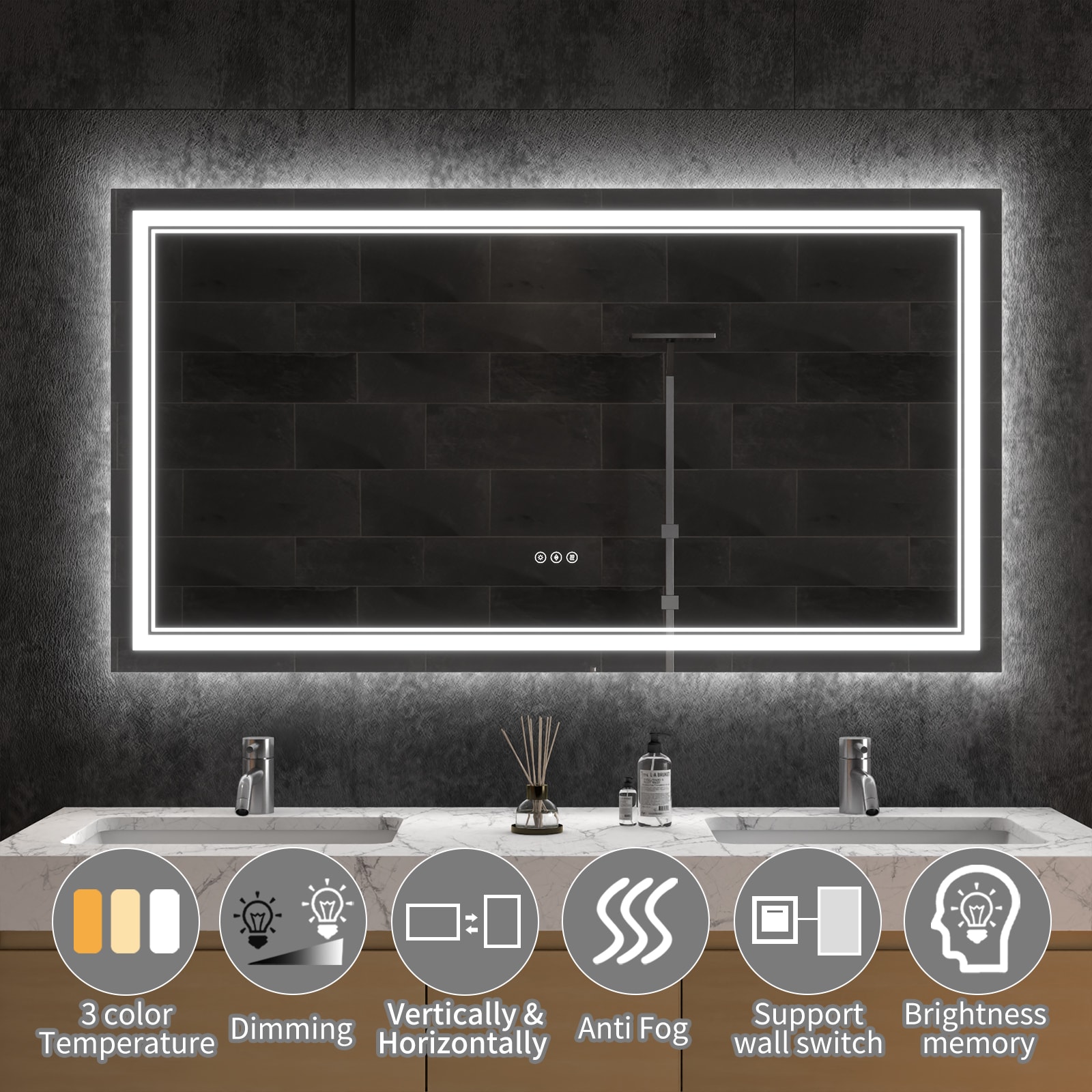 ExBrite JQBM4836FB3 Framed-Bath-Mirrors - View #4