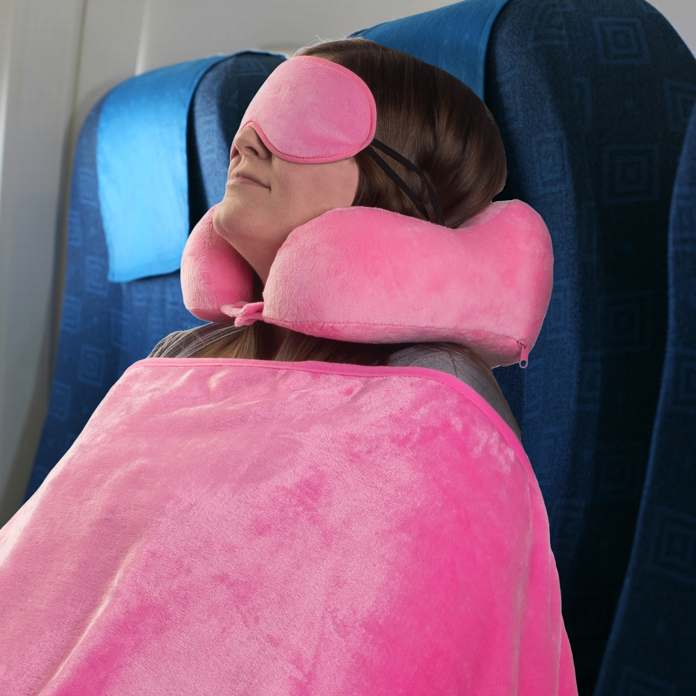 Home Complete 9-Inches x 9-Inches Foam U-shaped Neck pillow #HT-TRVL2-PNK