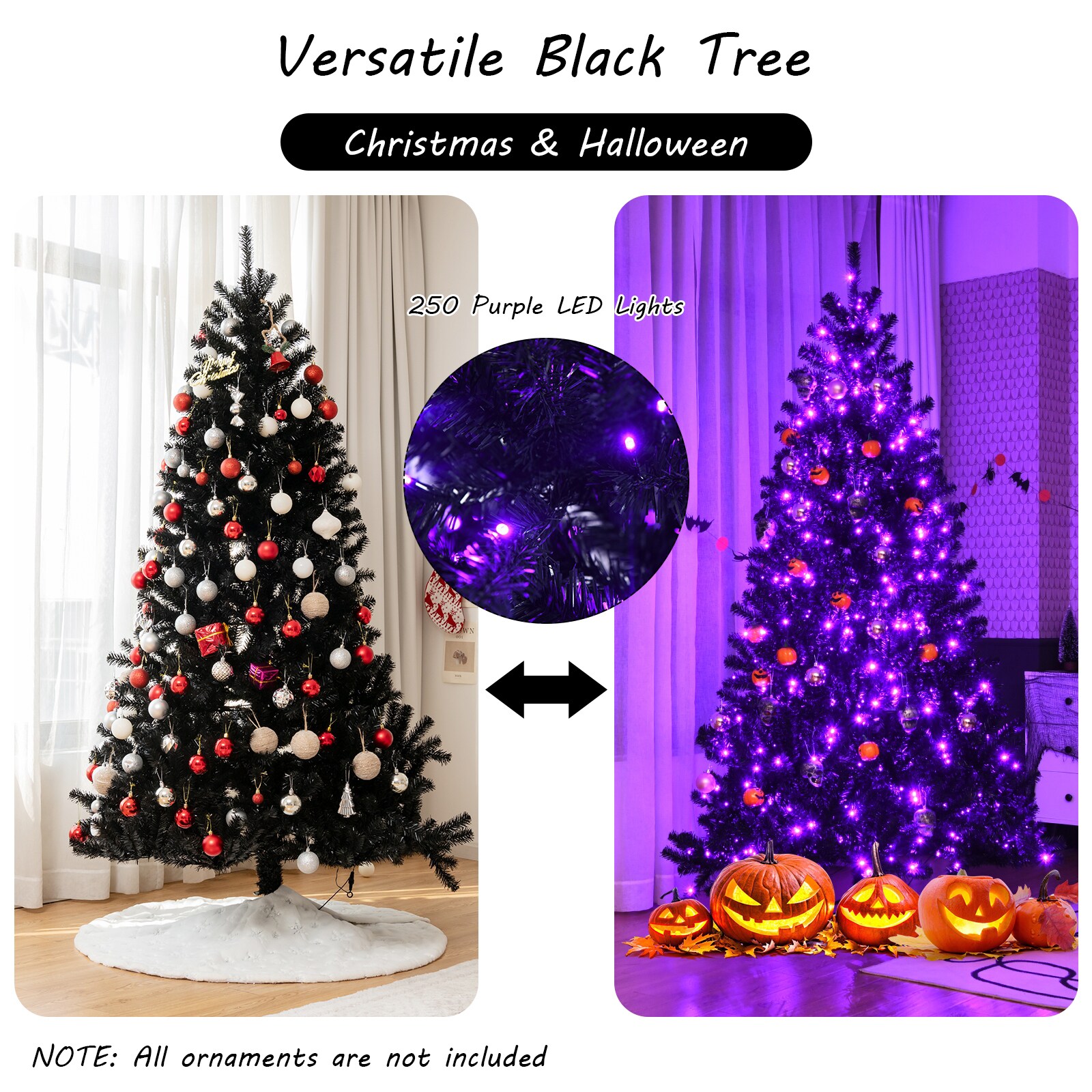 WELLFOR 6-ft Pre-Lit Flocked Artificial Christmas Tree with LED Lights | CM-HFY-23551US