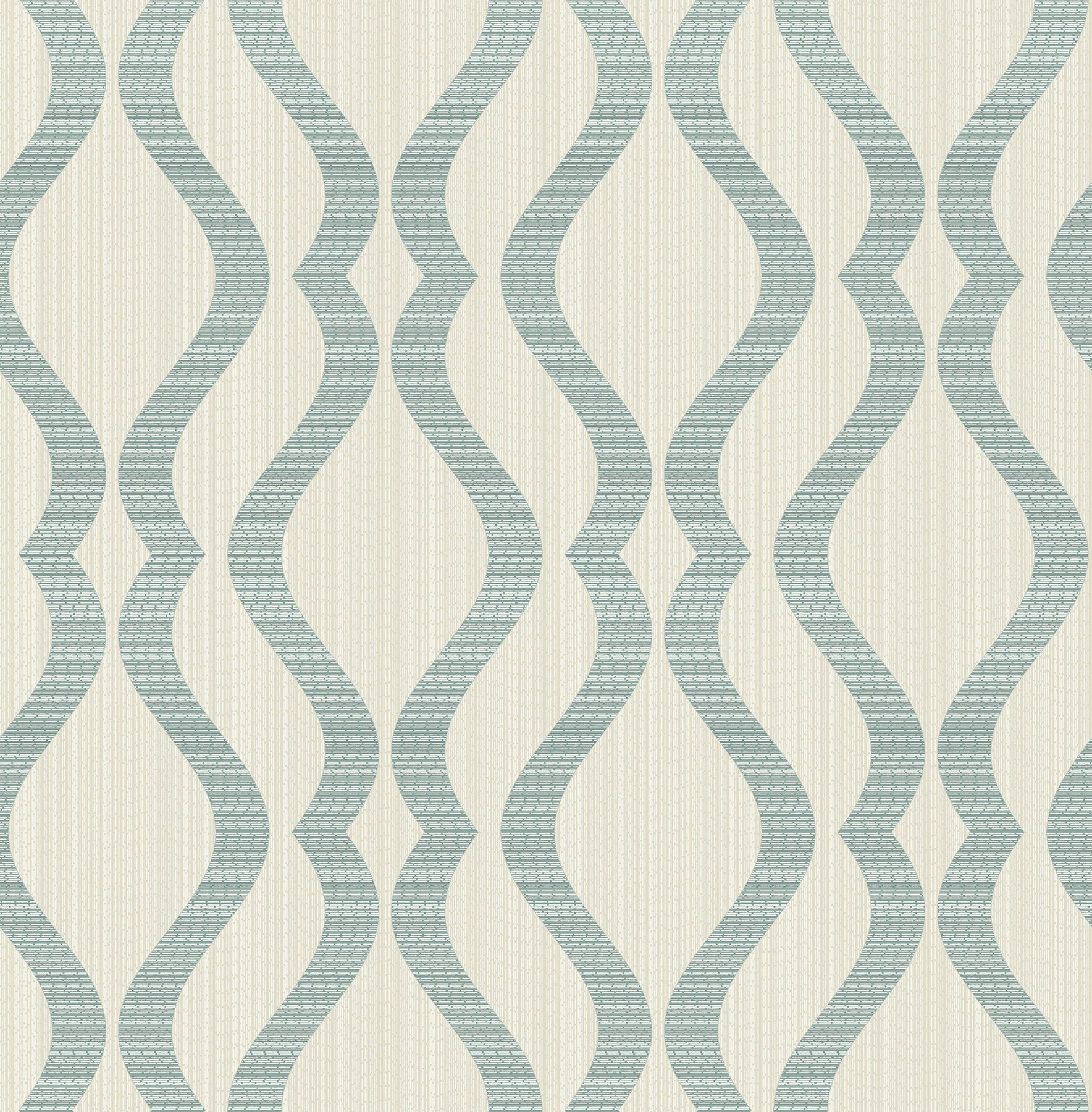 Advantage 2834-25066 Metallic 56.4-Sq. Feet Teal Non-woven Geometric Unpasted Wallpaper