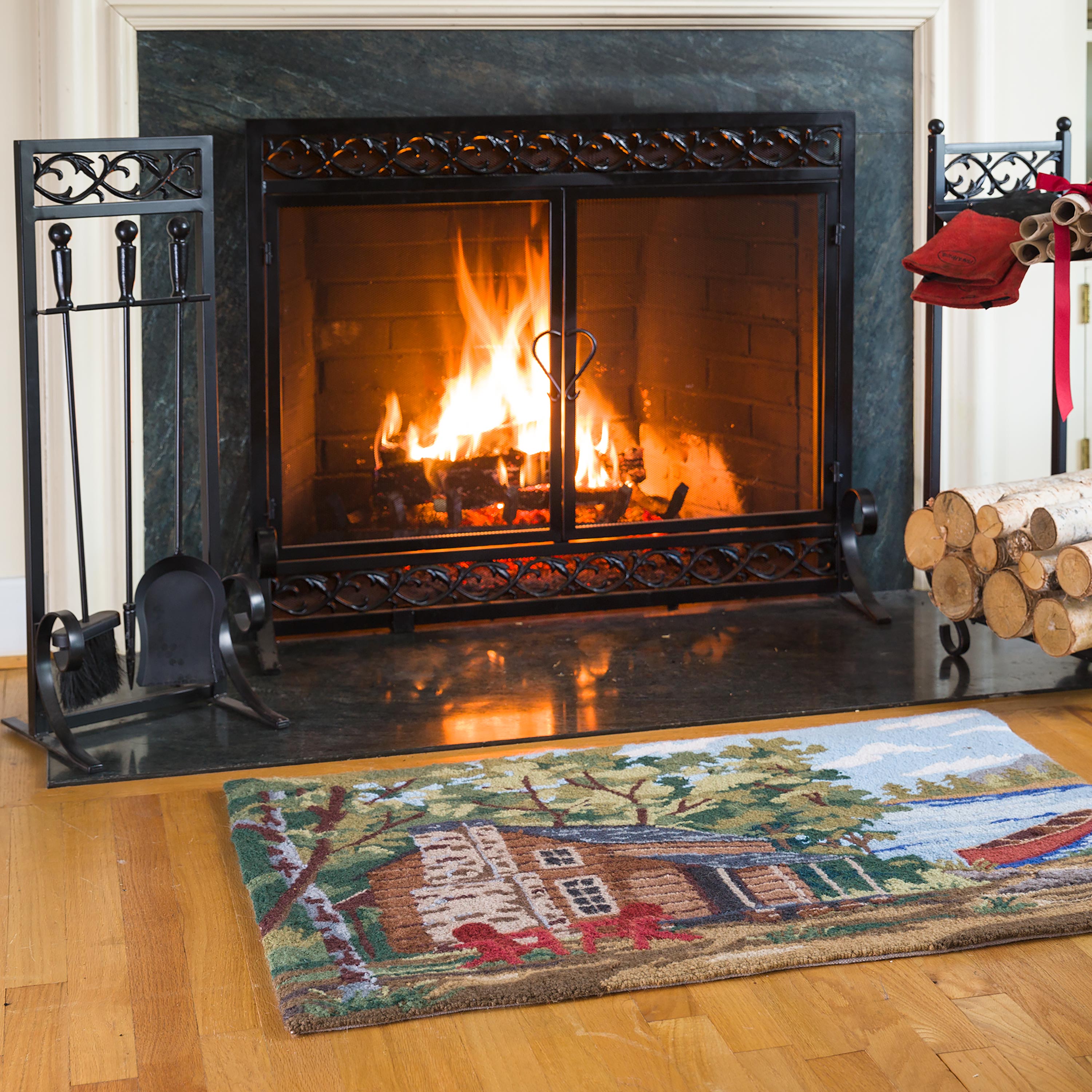 Evergreen 13400 BK Glass-Fireplace-Doors - View #3