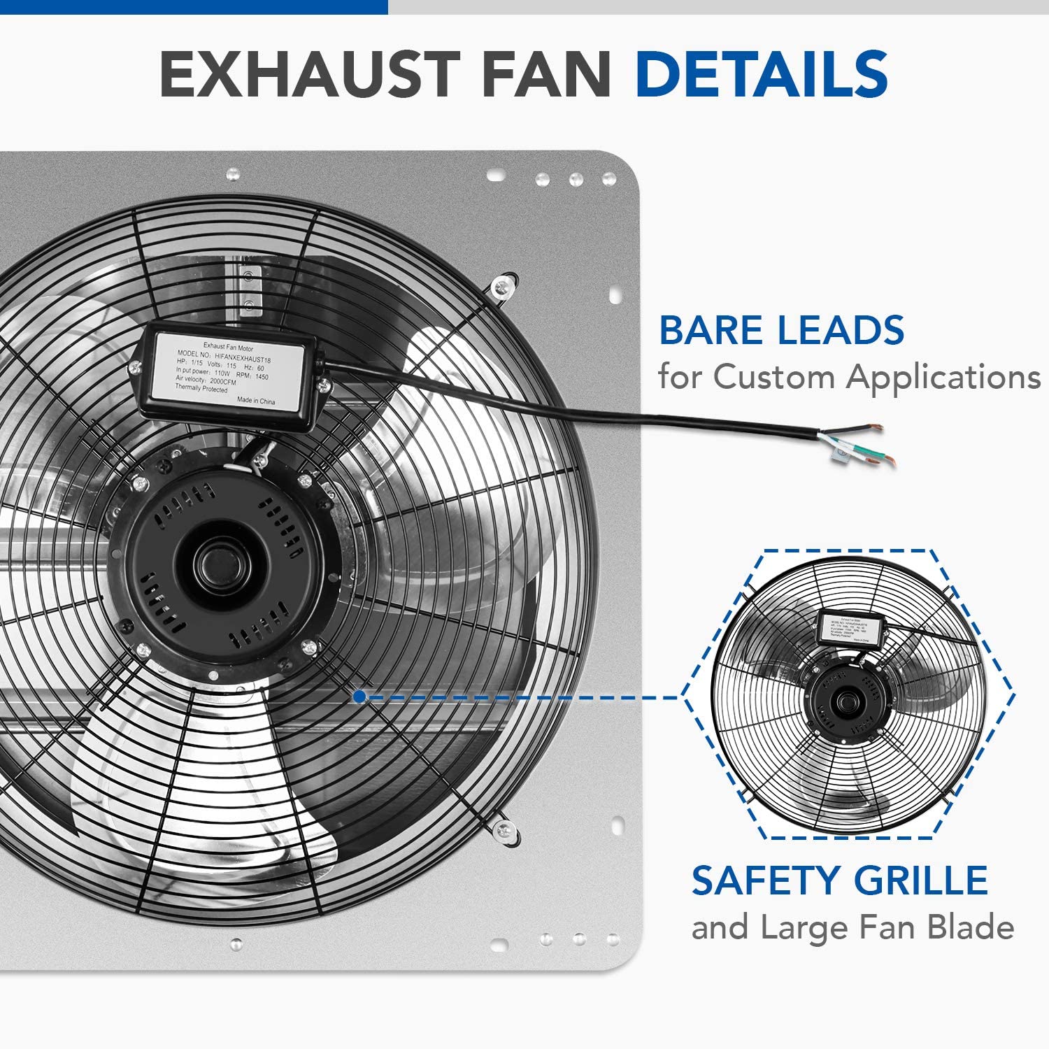 Siavonce XHUST18 Wall-Mounted-Fans - View #4