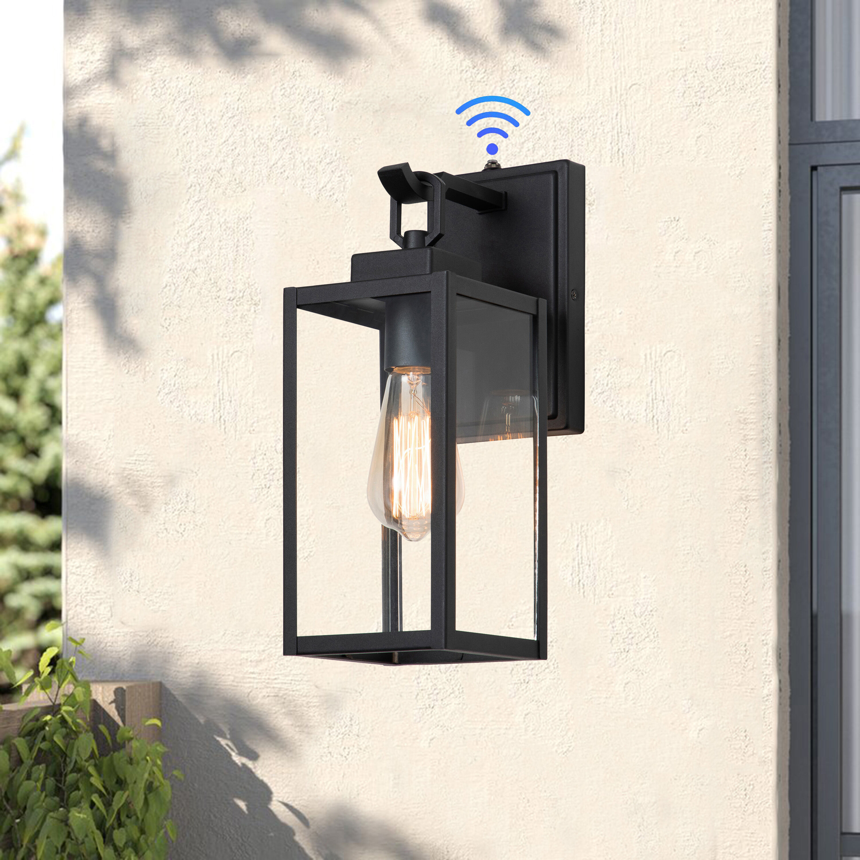 C Cattleya 1-Light 13.63-in Matte Black; Outdoor Wall Light in the Outdoor Wall  Lights department at