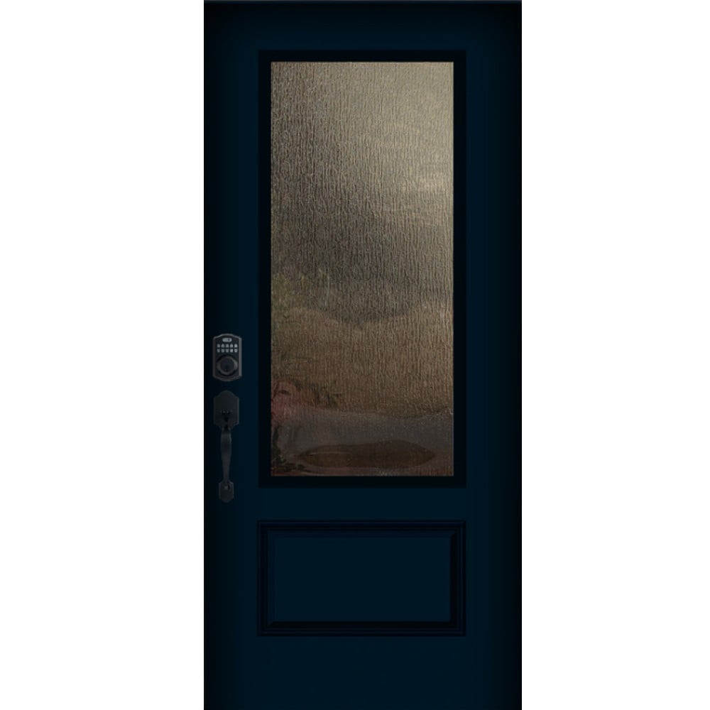 RELIABILT 10172507 Entry Door 36-in x 80-in x Steel 3/4 lite Right-hand inswing Indigo Painted Slab Front Door Insulating core