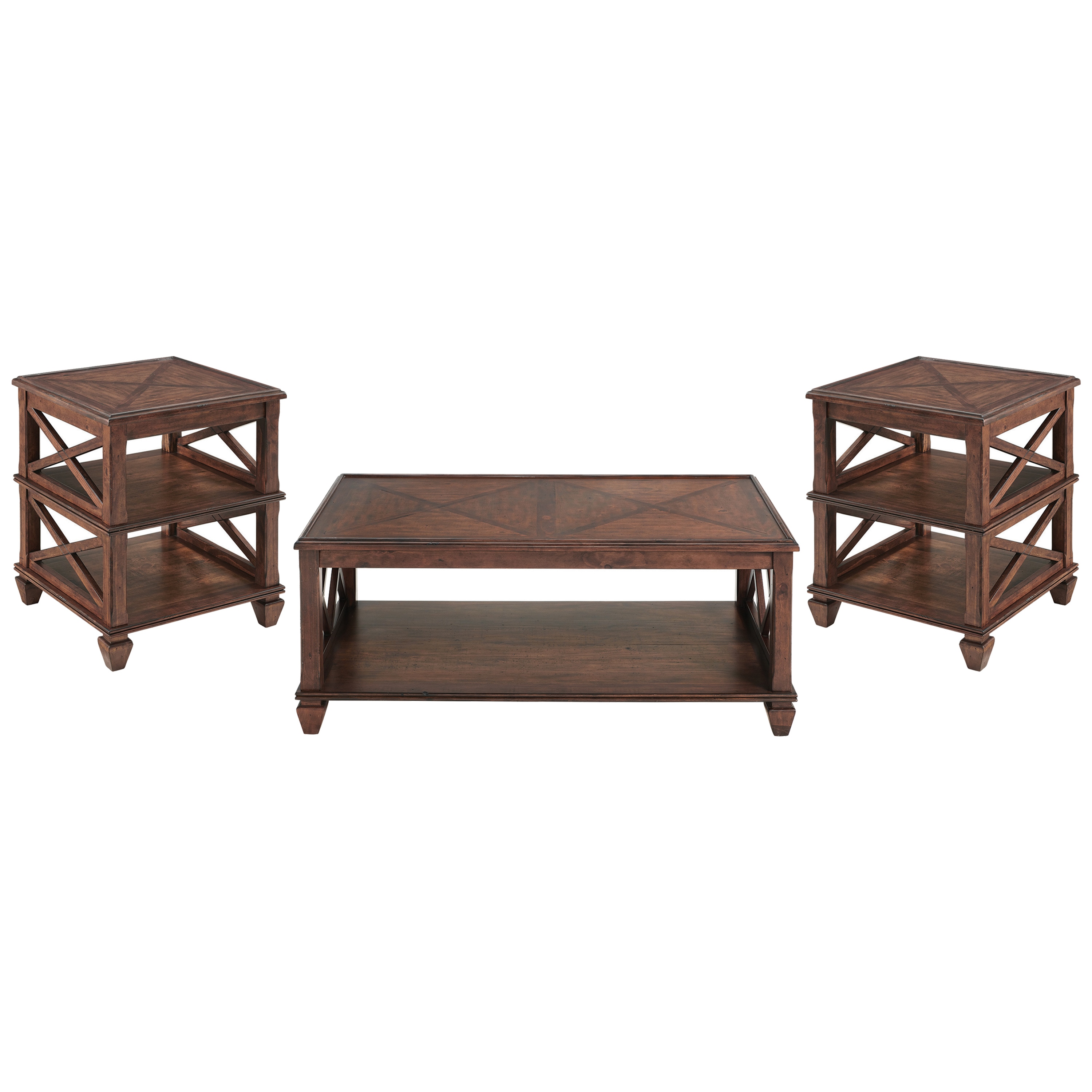 Alaterre Furniture Stockbridge 3 Piece, End Tables For Living Room Set Of 2