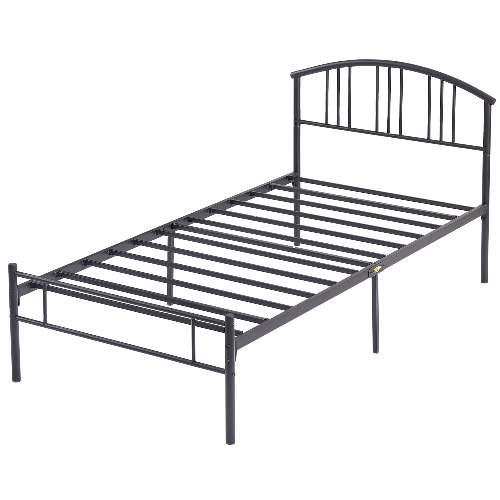 Vecelo LOE-YJX-T34 Twin Black Bed Frame with Headboard and Footboard Easy Assembly Noise Free
