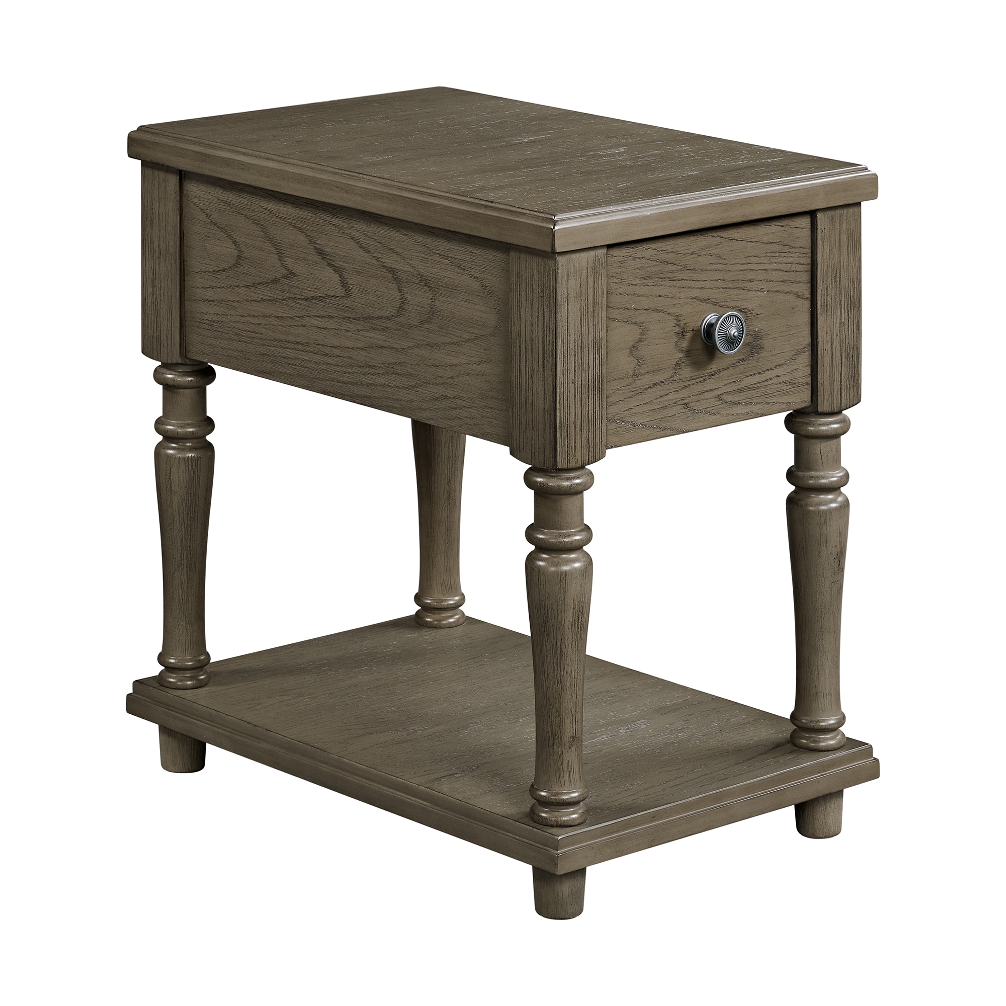 Picket House Furnishings T-10315-3-CST Royale 16-in W x 24-in H Grey Wood veneer Rectangular Casual End Table with Storage Assembly Required