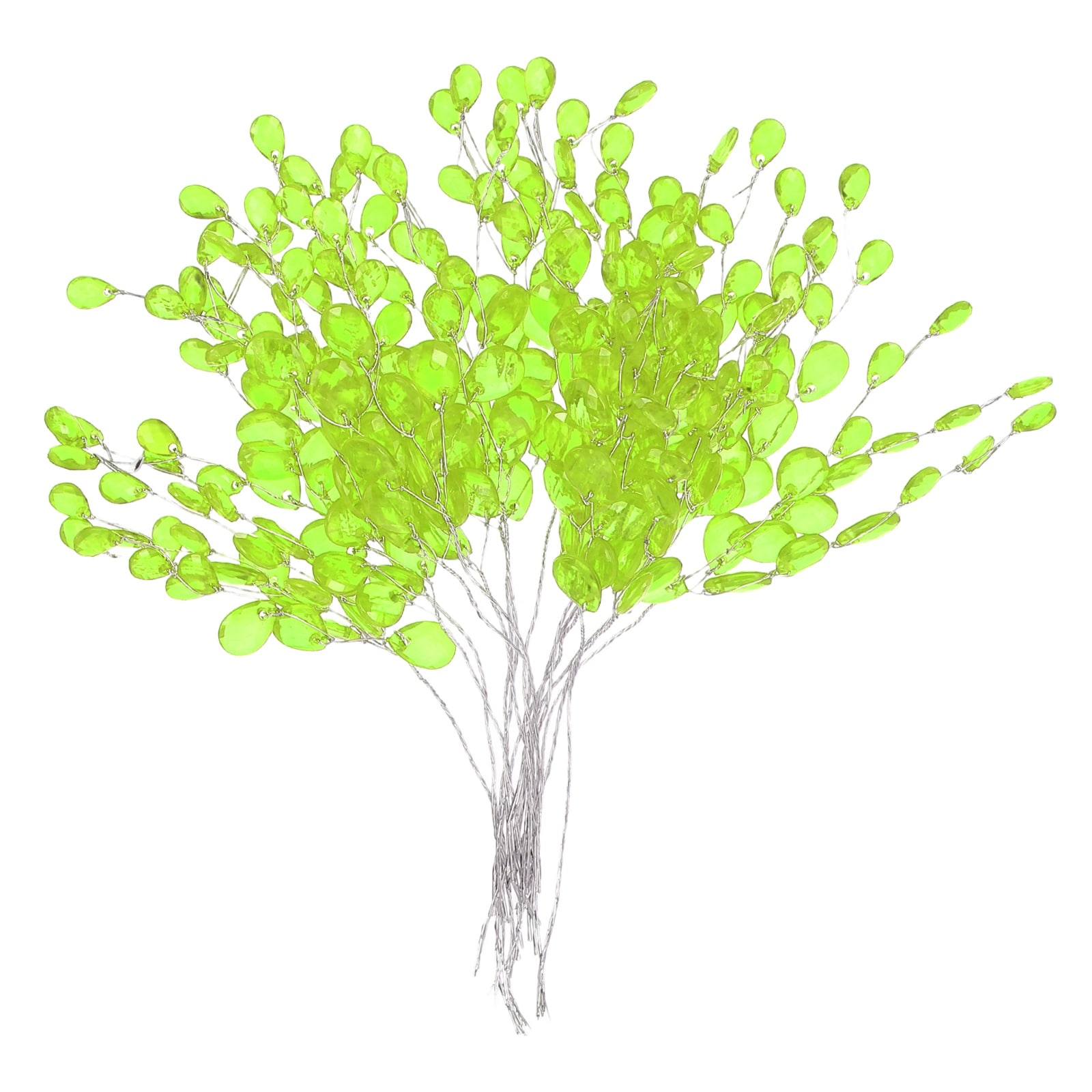 Unique Bargains 22pcs Acrylic Bead Drop Stems Crystal Floral Picks Artificial Crystal Bouquets Flowers for Wedding Party Home Decoration DIY Crafts Celebrations (Green)