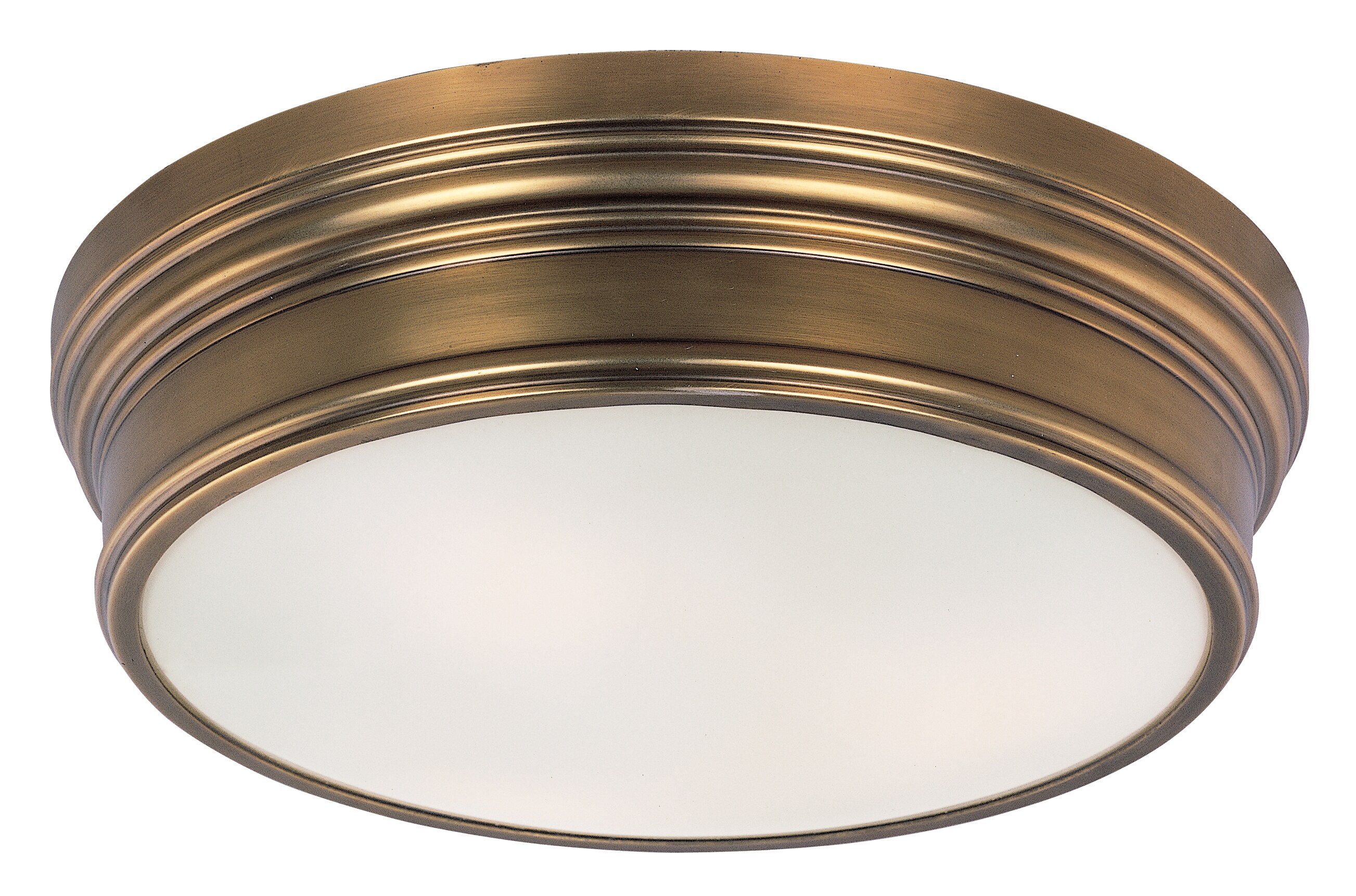 Maxim Lighting Fairmont 3-Light Natural Aged Brass Flush Mount Light at ...